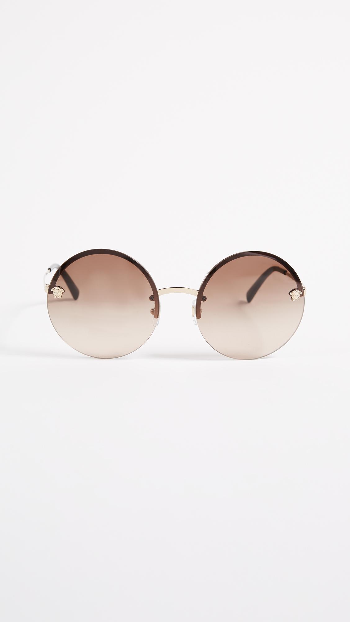 Versace Round Medusa Sunglasses in Brown | Lyst