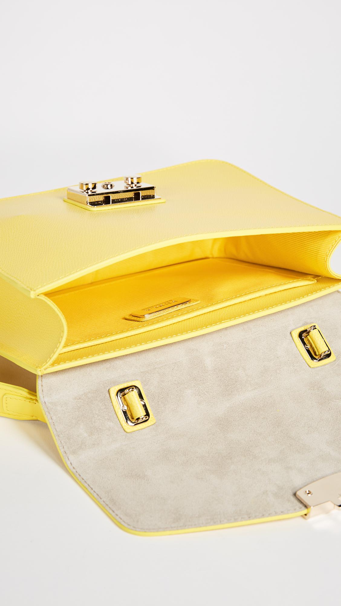 FURLA METROPOLIS MINI YELLOW CROSSBODY BAG