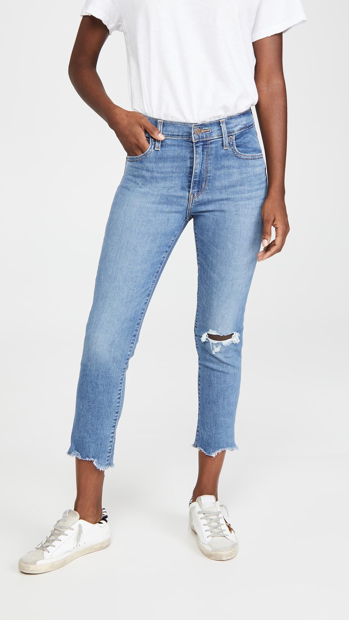 Levi's Denim 724 High Rise Straight Crop Jeans in Blue - Lyst