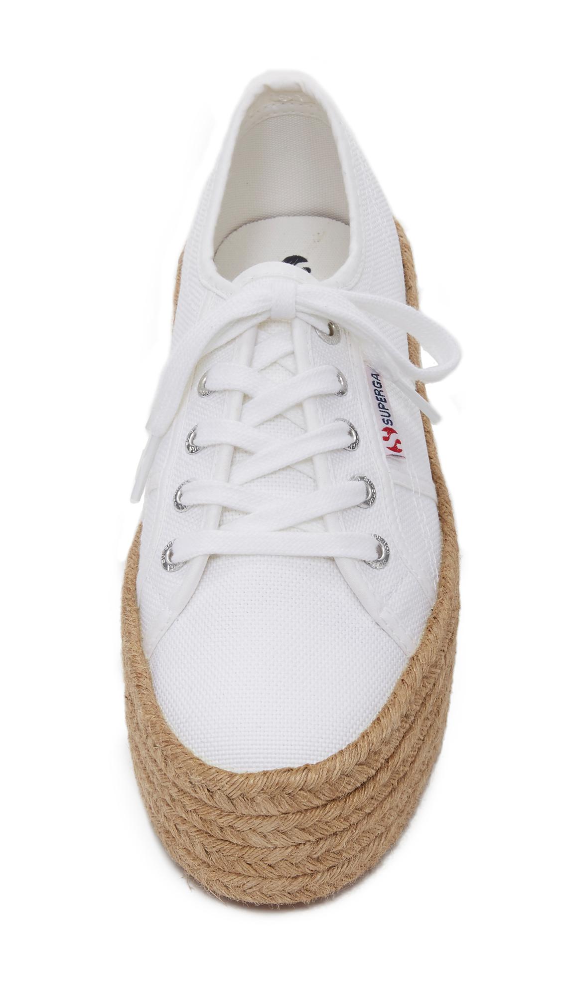 superga platform espadrille white