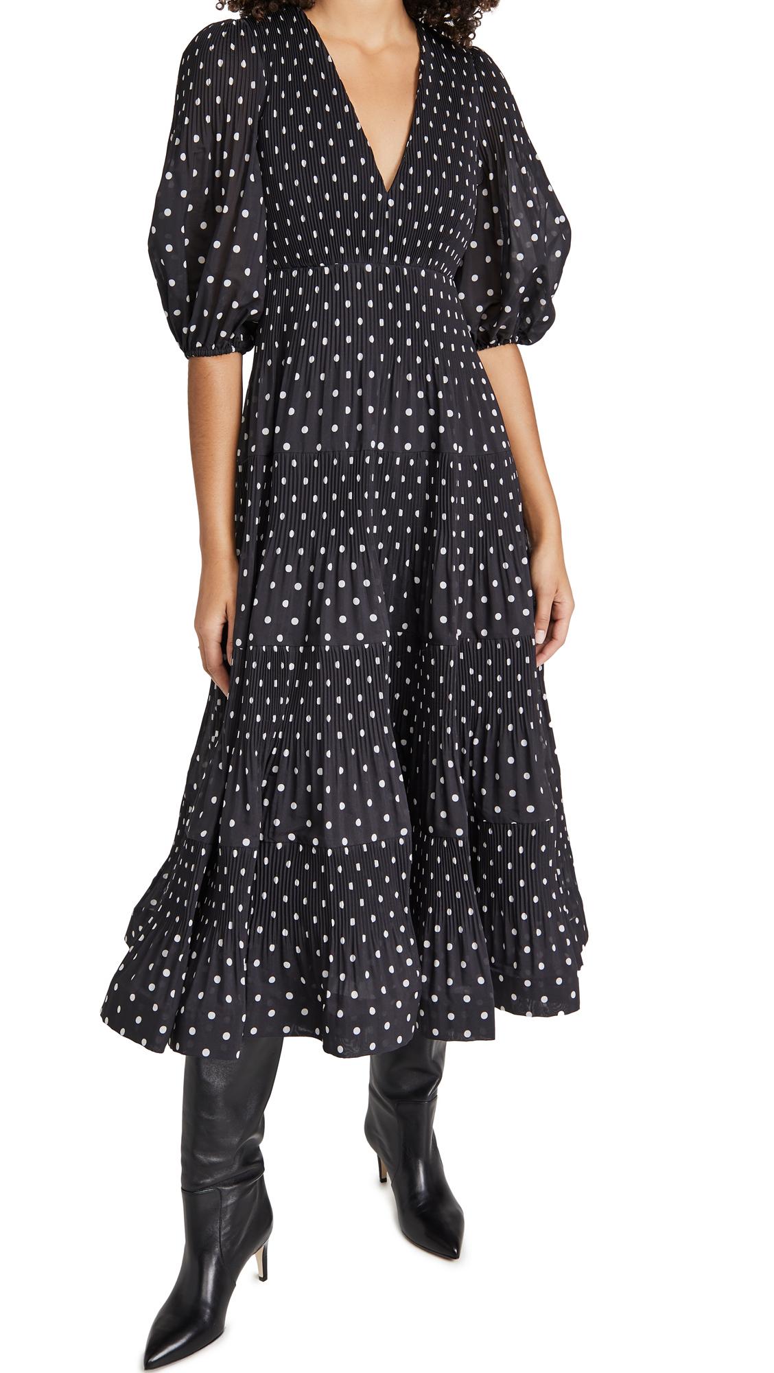 zimmermann pleated long sleeve midi