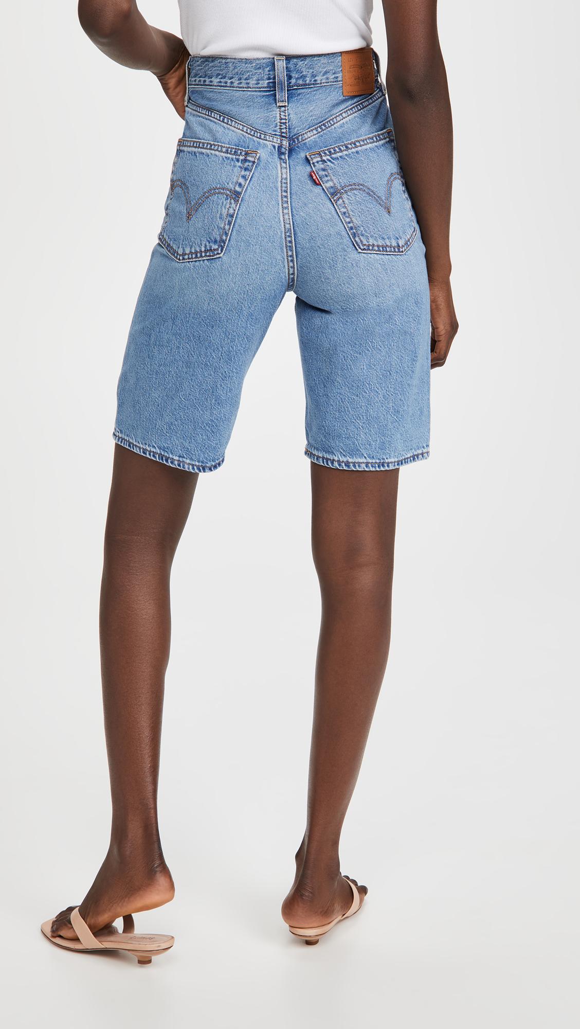 Levi's Denim High Loose Bermuda Shorts in Blue | Lyst