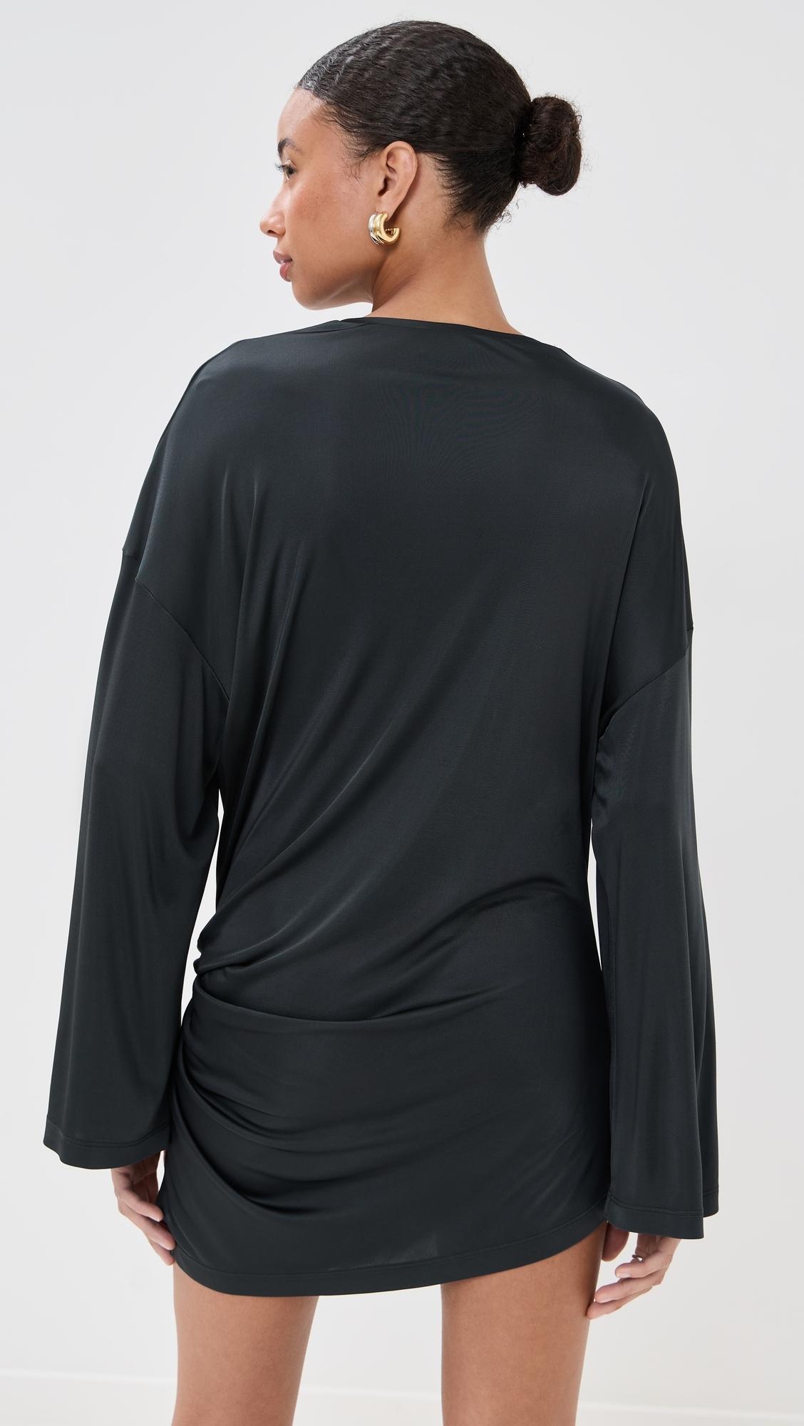 the attico long sleeve mini dress The Attico Halterneck long-sleeves Mini Dress | Black