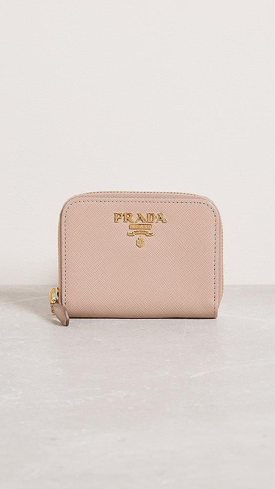 What Goes Around Comes Around Prada Pink Saffiano Compact Wallet
