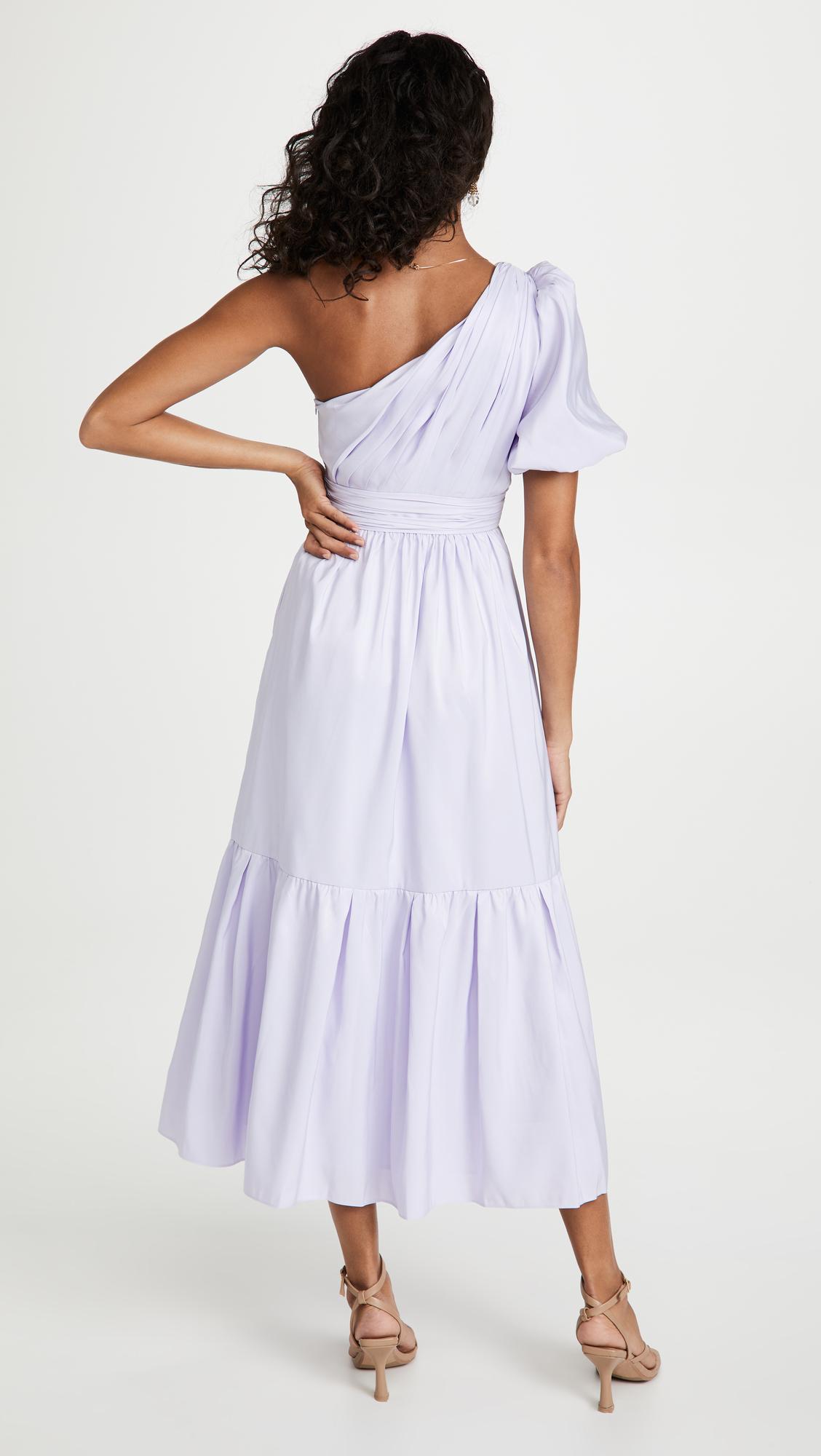 Rubber Lilac One Shoulder Midi Dress ...