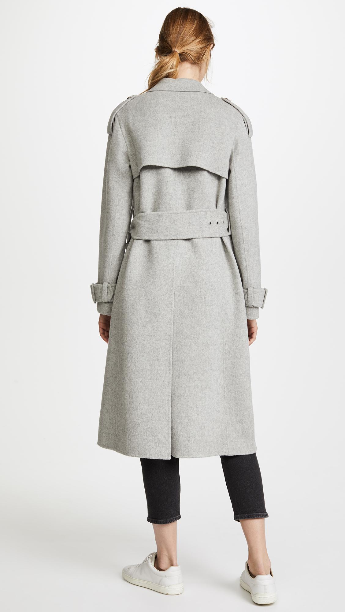 Theory Statement Trench Coat in Grey | Lyst Canada