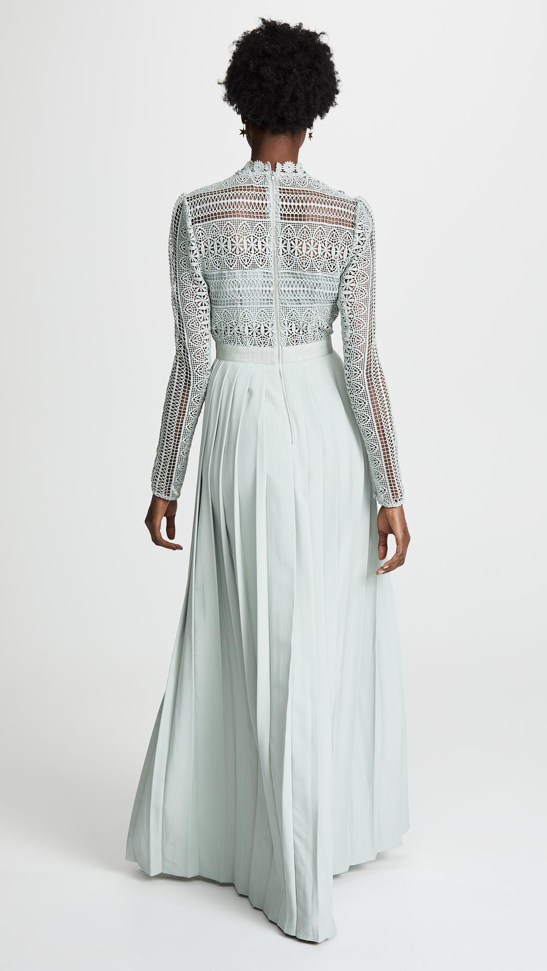 Self Portrait Spiral Lace Maxi Dress in Blue Lyst