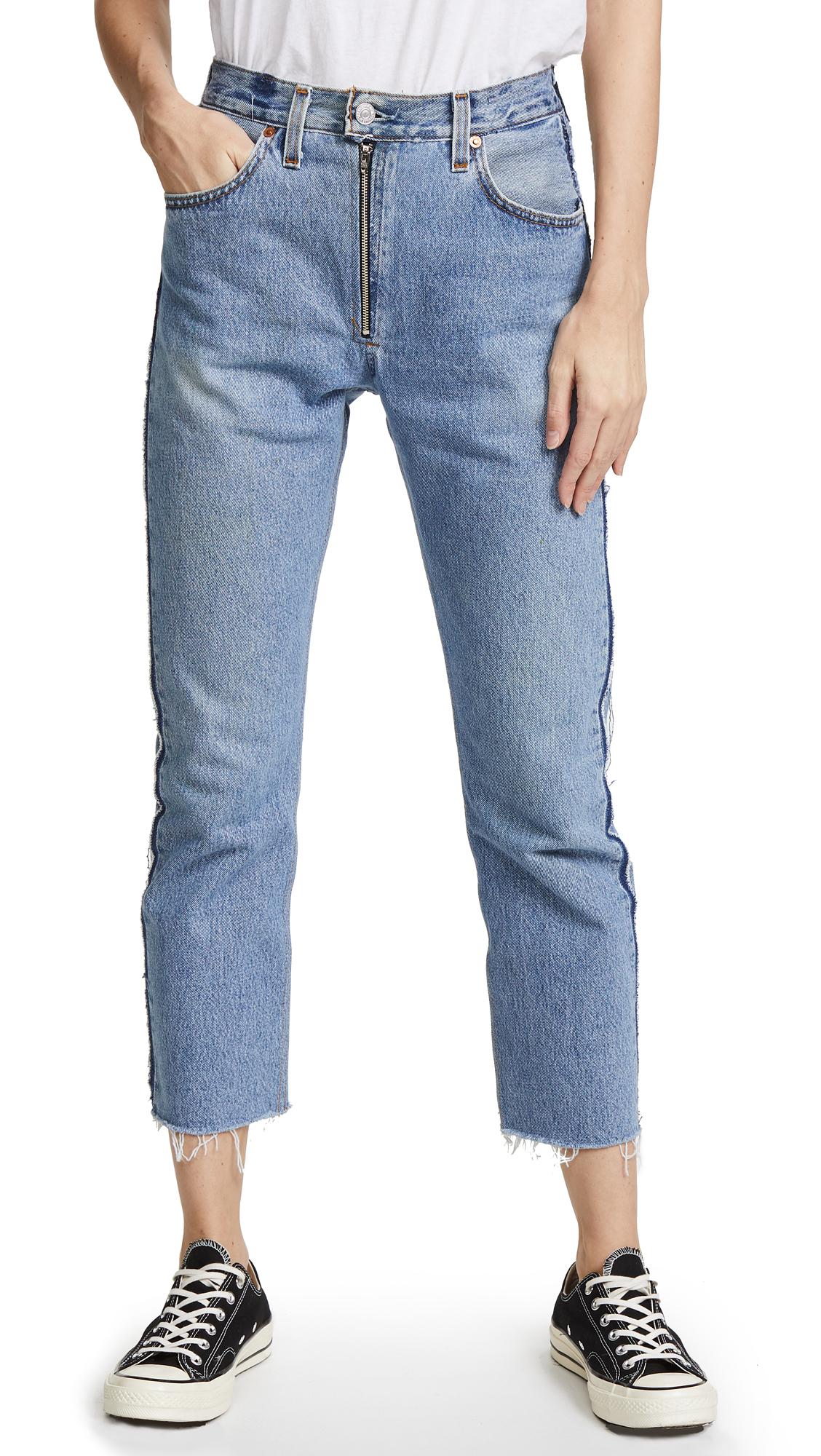 RE/DONE Denim X Levi's High Rise Relaxed Zip Crop Jeans in Indigo ...