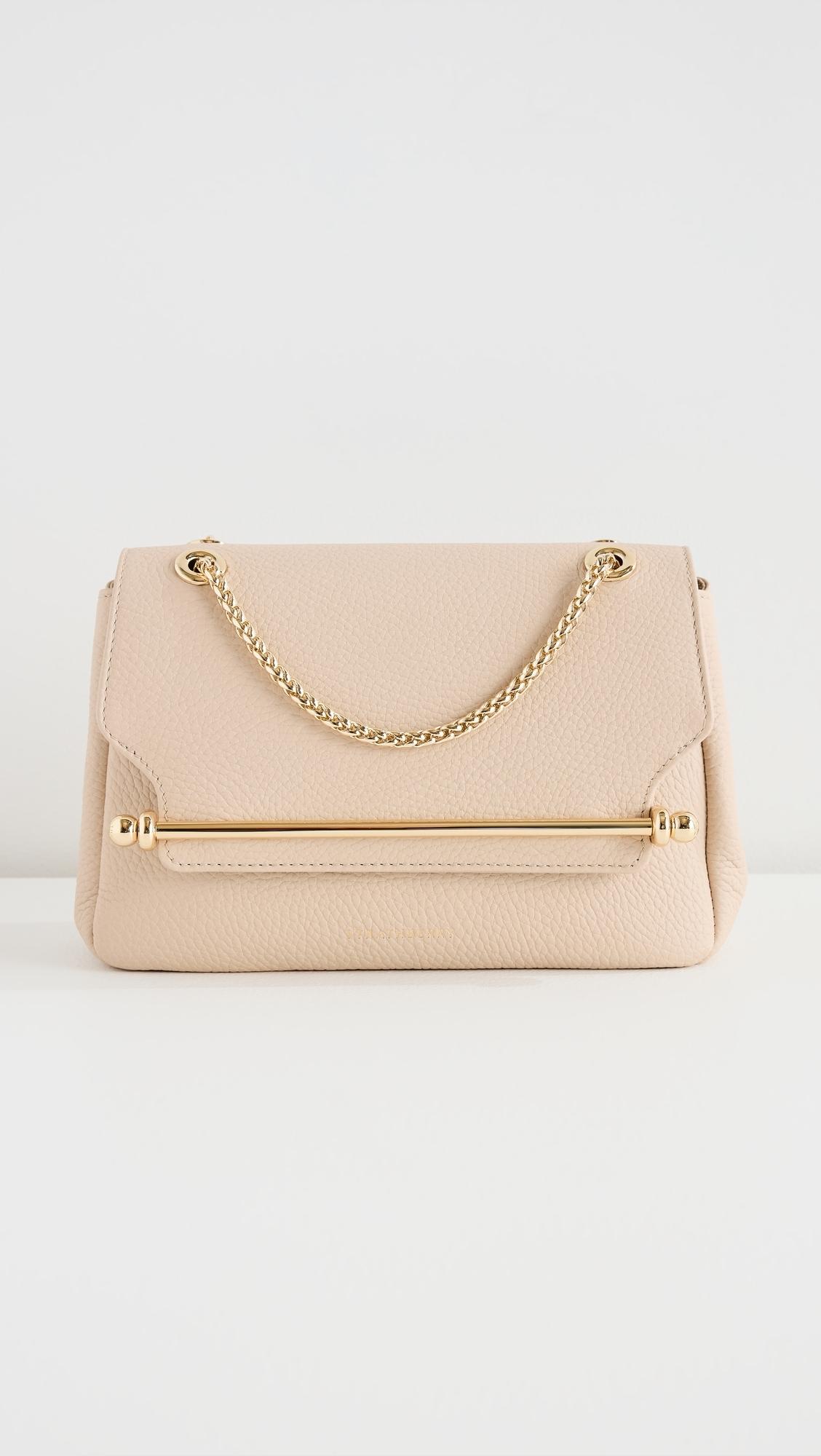Strathberry East west Mini Handbag Soft Grain Leather in Natural