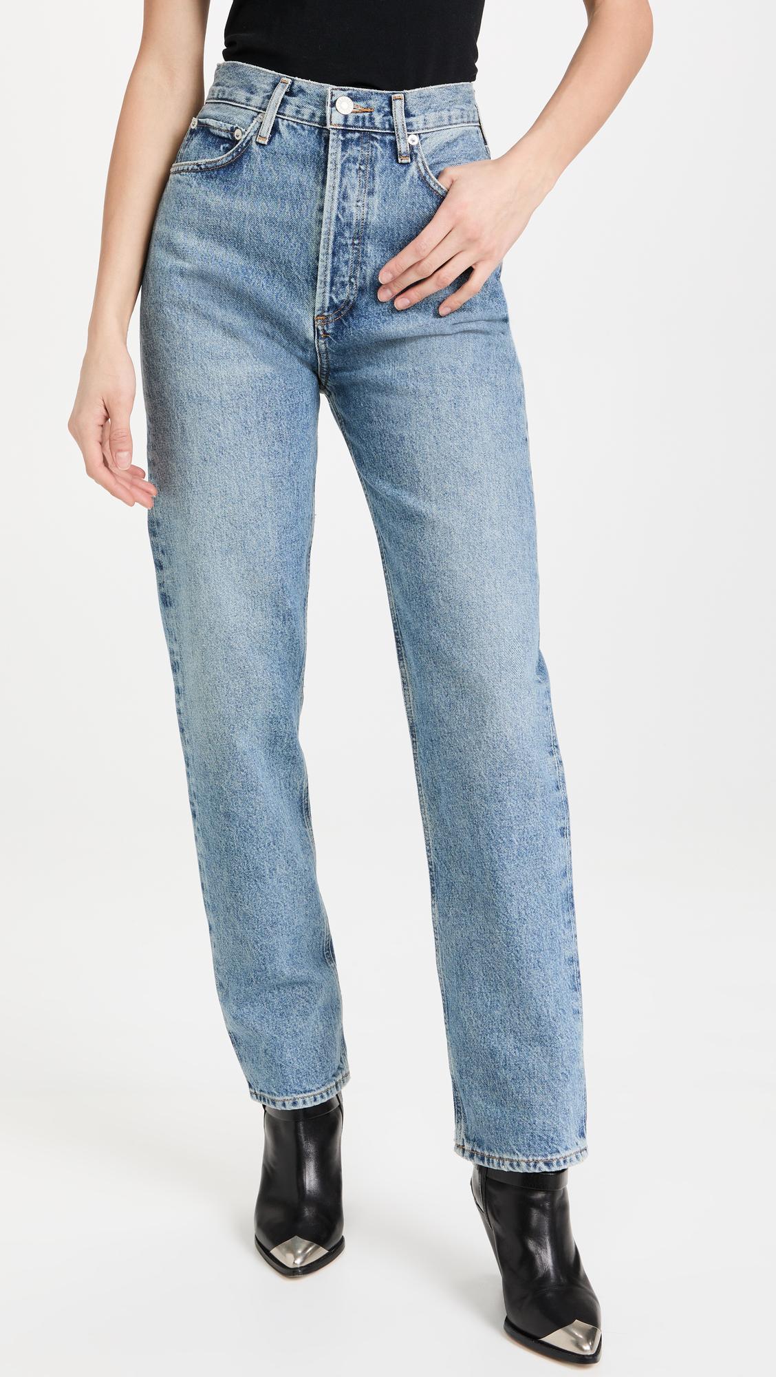 Agolde Denim 90's Pinch Waist High Rise Straight Jeans in Blue | Lyst