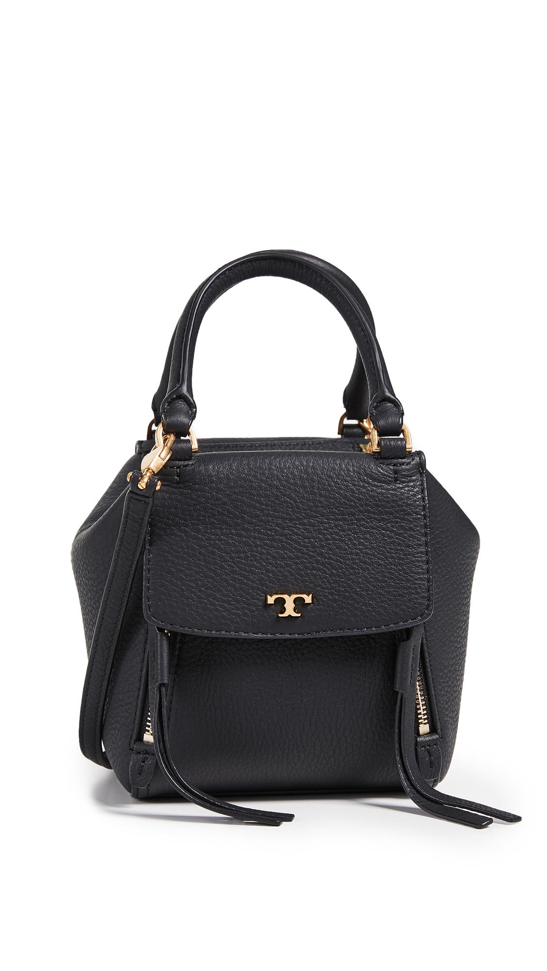 Tory Burch Half Moon Micro Satchel in Black | Lyst Tory Burch Half Moon Micro Satchel in Black | Lyst