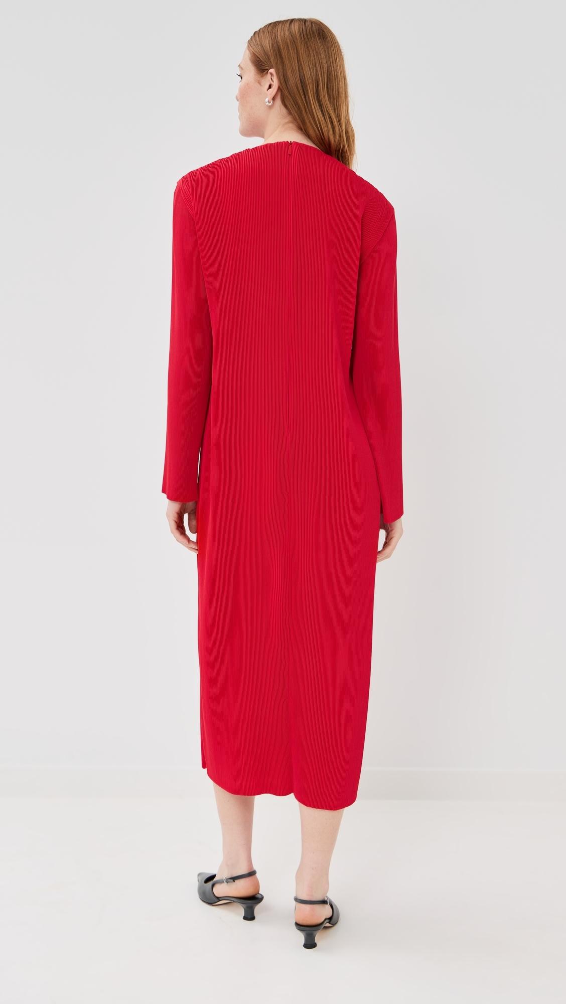knee length dresses for ladies Plissé Midi Dress – Tibi Official main image 0