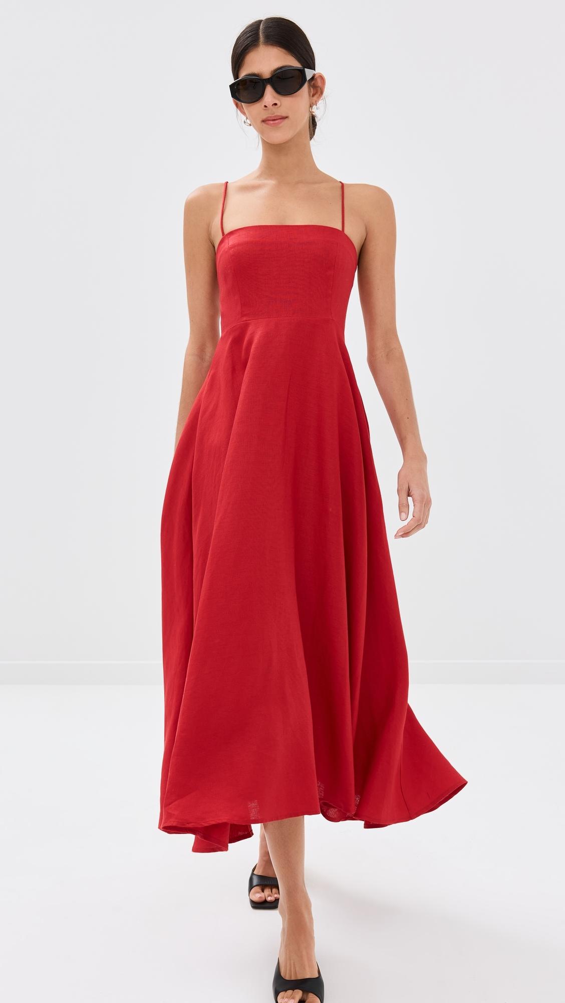 reformation monette linen dress Midi at MarketFair Shoppes in Princeton, NJ Maxi dresses A dreamy print covers this lightweight linen maxi dress designed with a fitted bodice and a twirl Reformation Monette Floral Linen Maxi