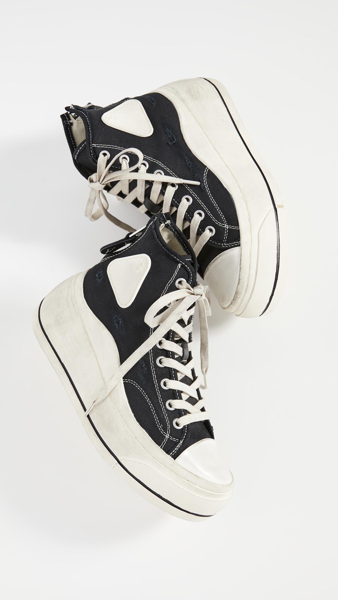 R13 Canvas High Top Sneakers in Black - Lyst