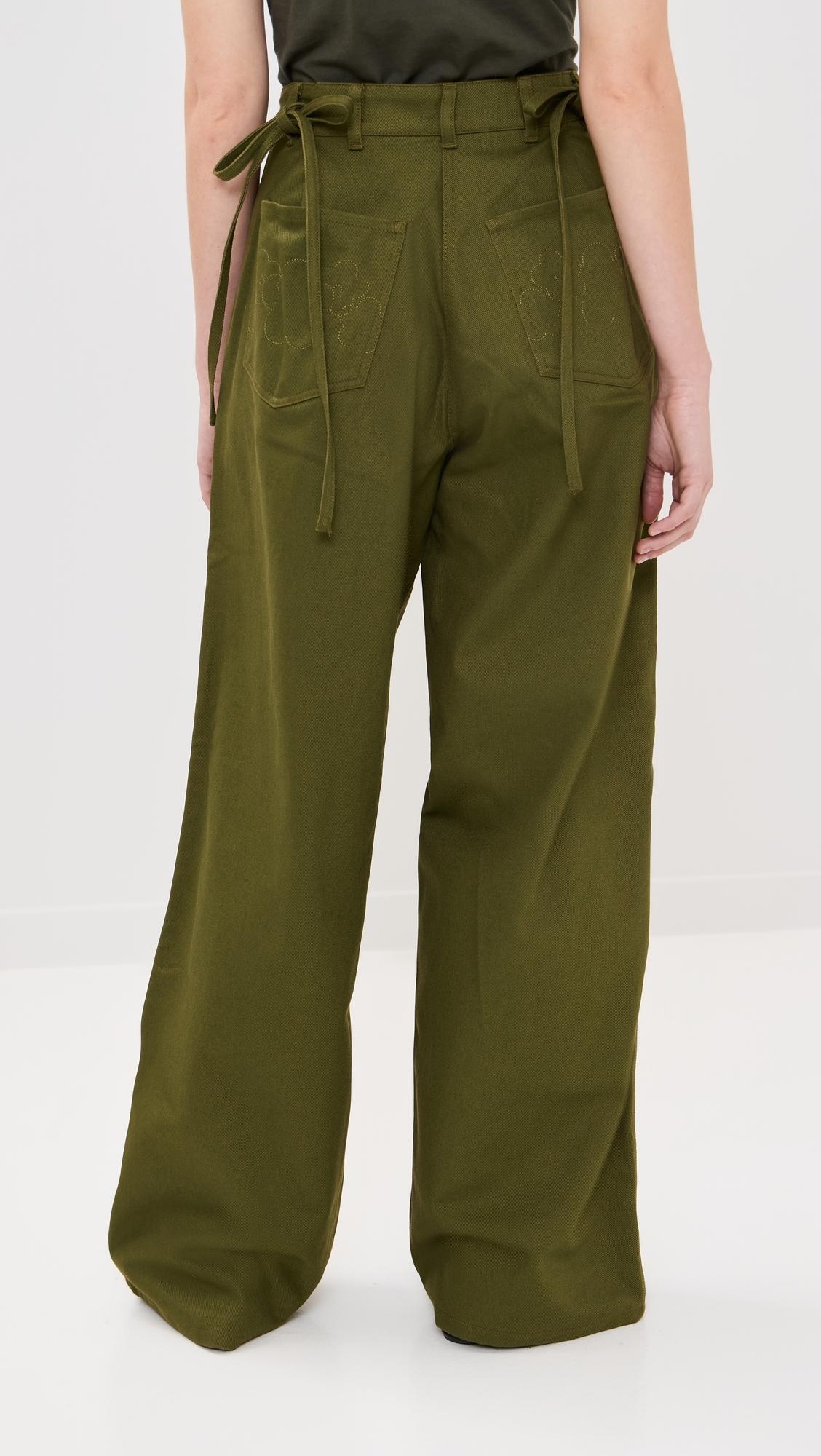 Cecilie Bahnsen Anita Denim Trousers in Green | Lyst