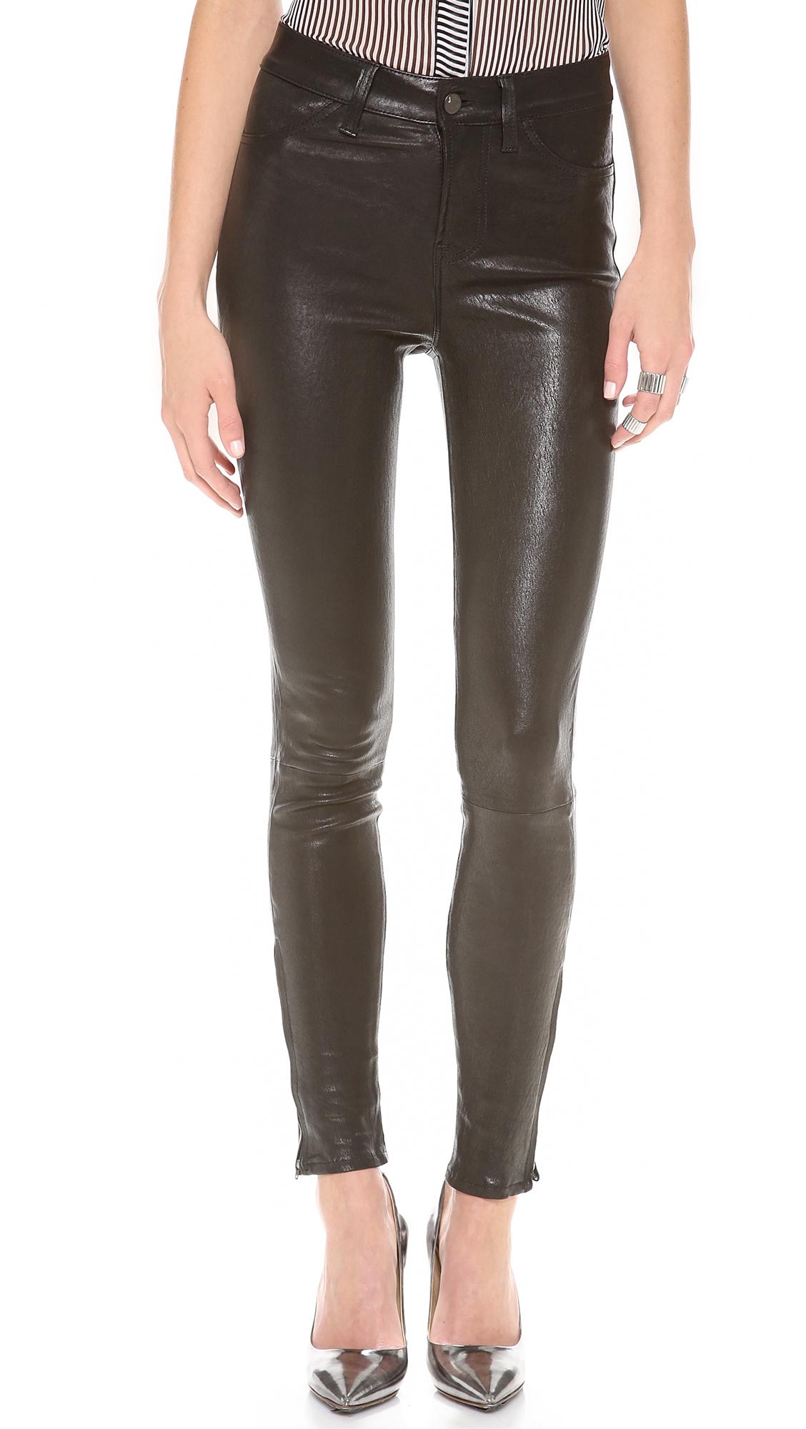 J Brand Maria High Rise Leather Pants 