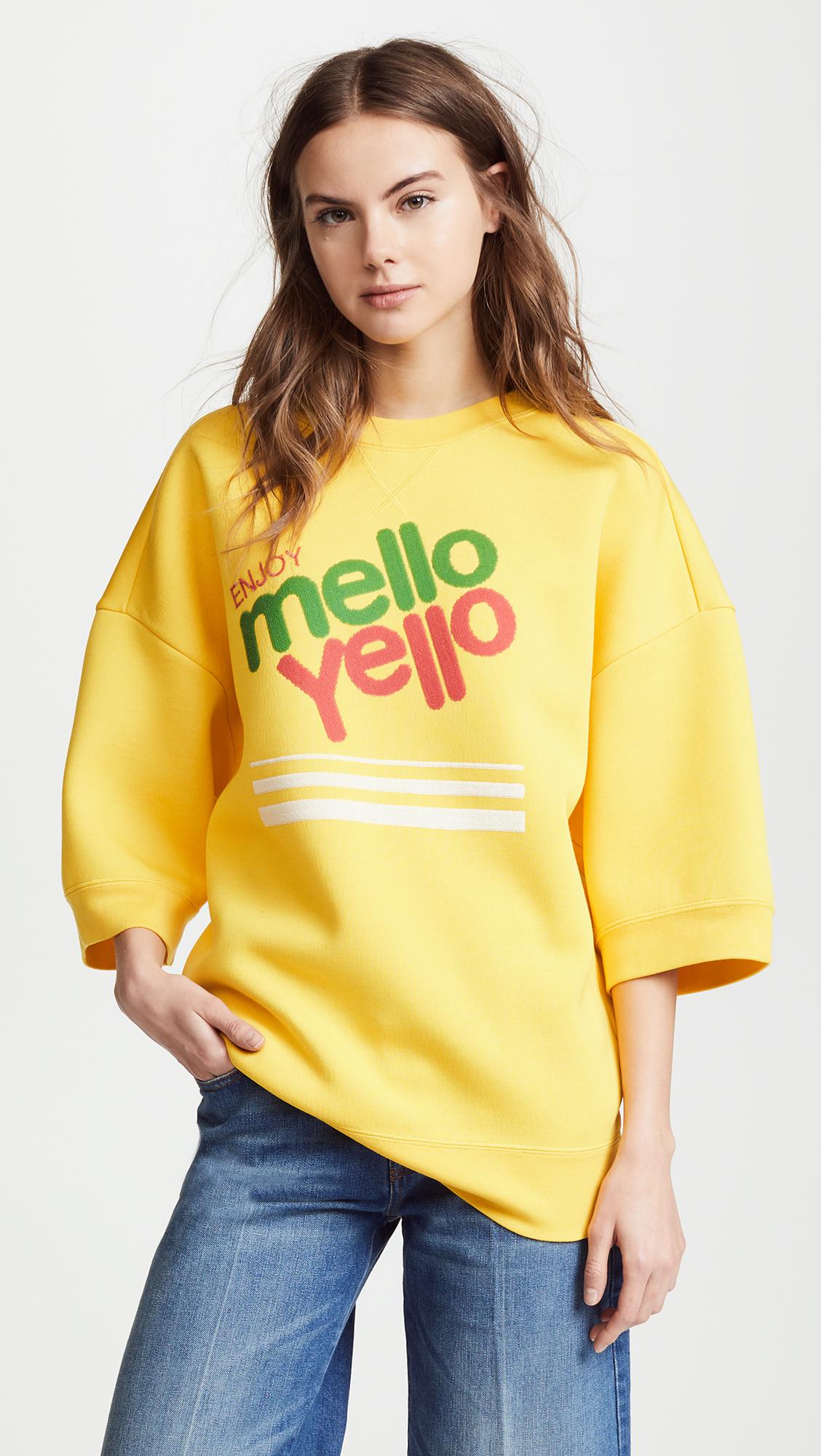 Marc Jacobs Mello Yello Sweatshirt With Short Sleeves & Crew Neckline in  Yellow | Lyst