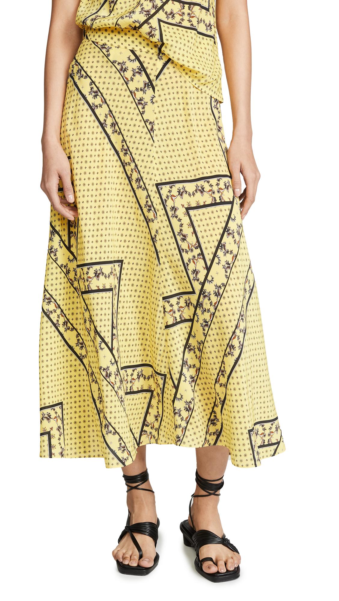 ganni silk skirt