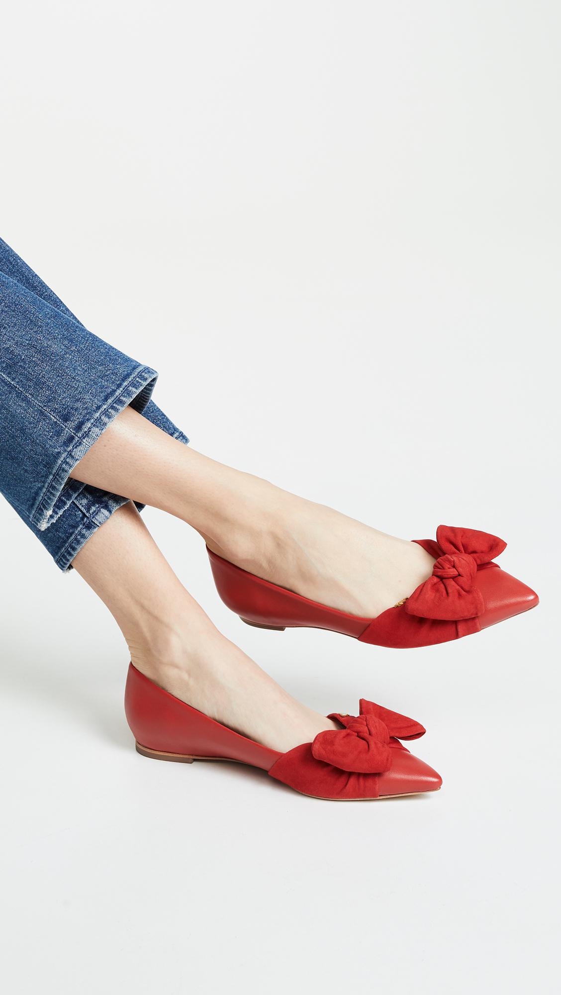 Tory Burch Eleanor Flats in Red - Lyst