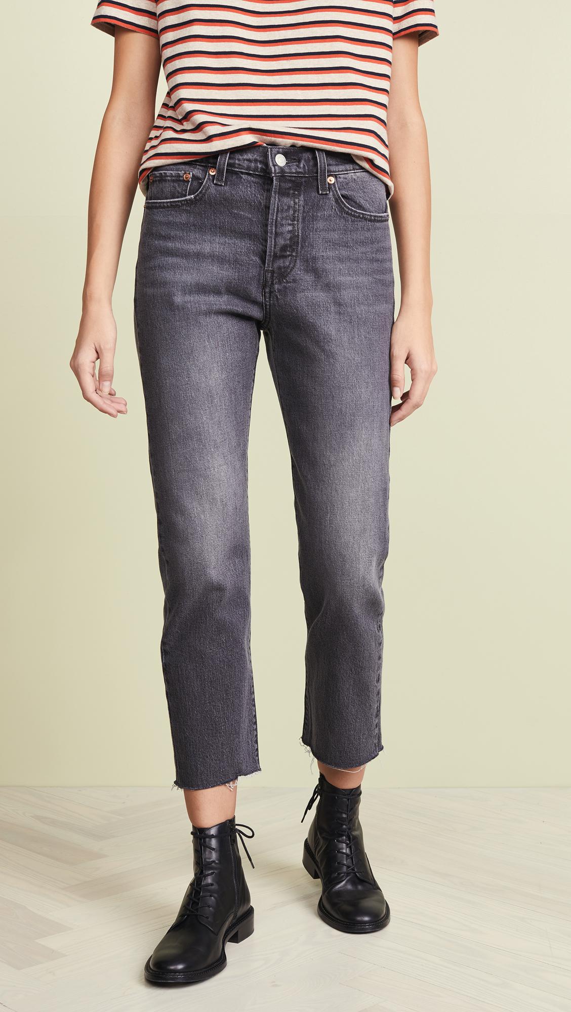 Levi's Wedgie Straight Jeans in Black | Lyst