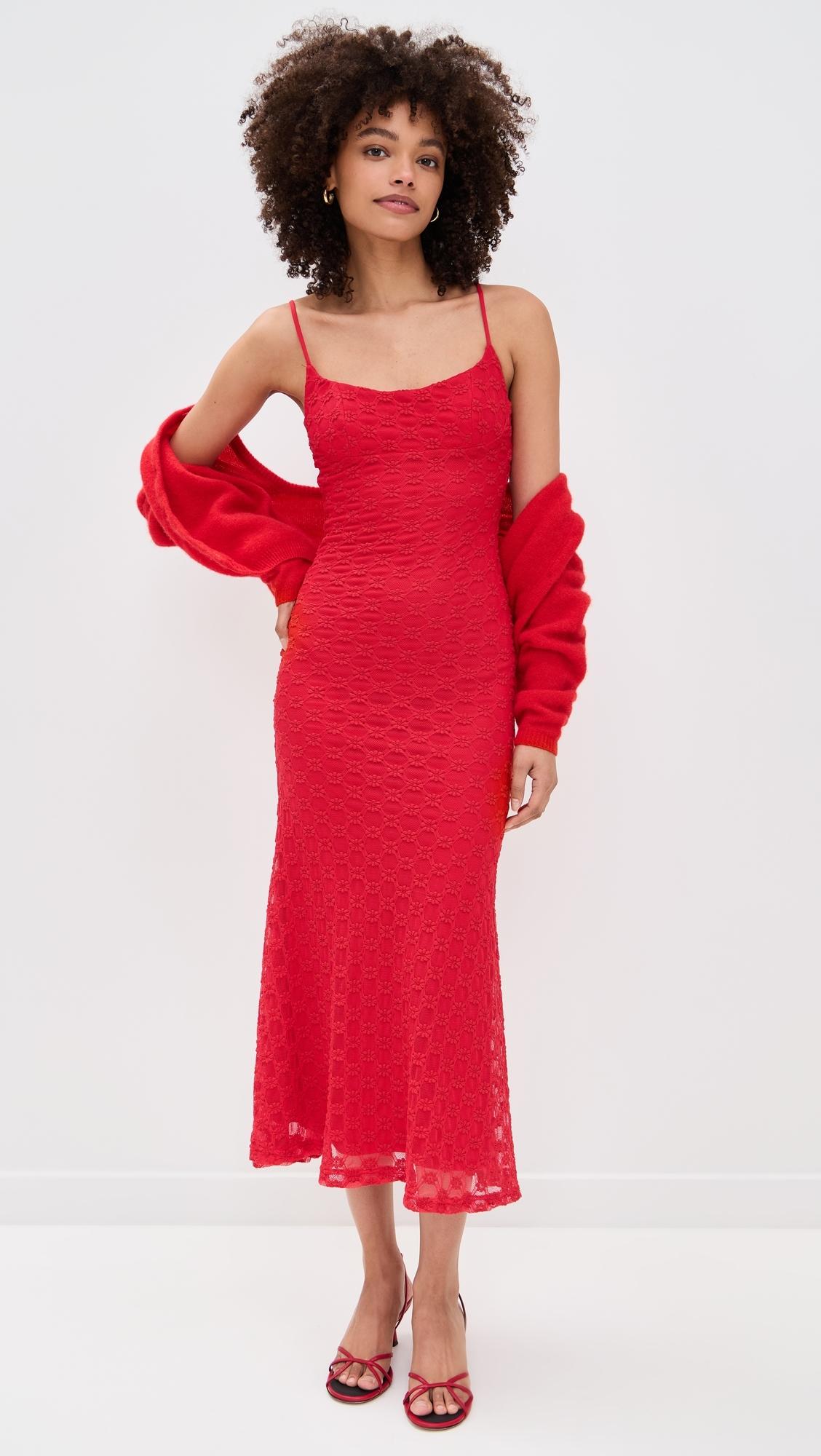 white christmas dresses Chi Chi London Women's Bardot Lace Midi Crochet Dress in Blue 10