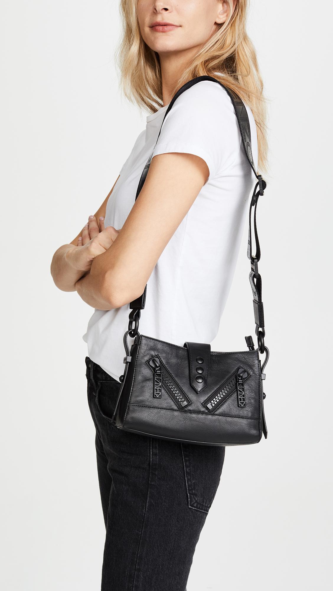 KENZO Leather Kalifornia Mini Shoulder Bag in Black - Lyst