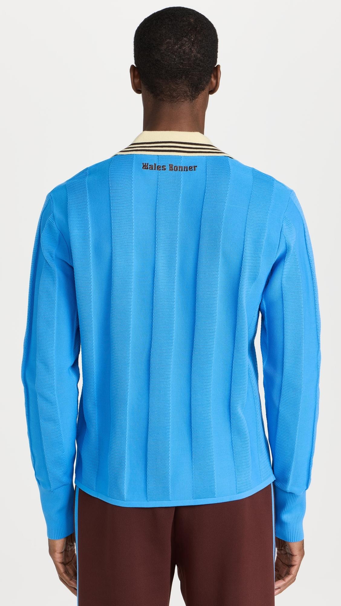 wales bonner×adidas football knit Adidas x Wales Bonner KNIT Football longsleeve Blue | BSTN Store