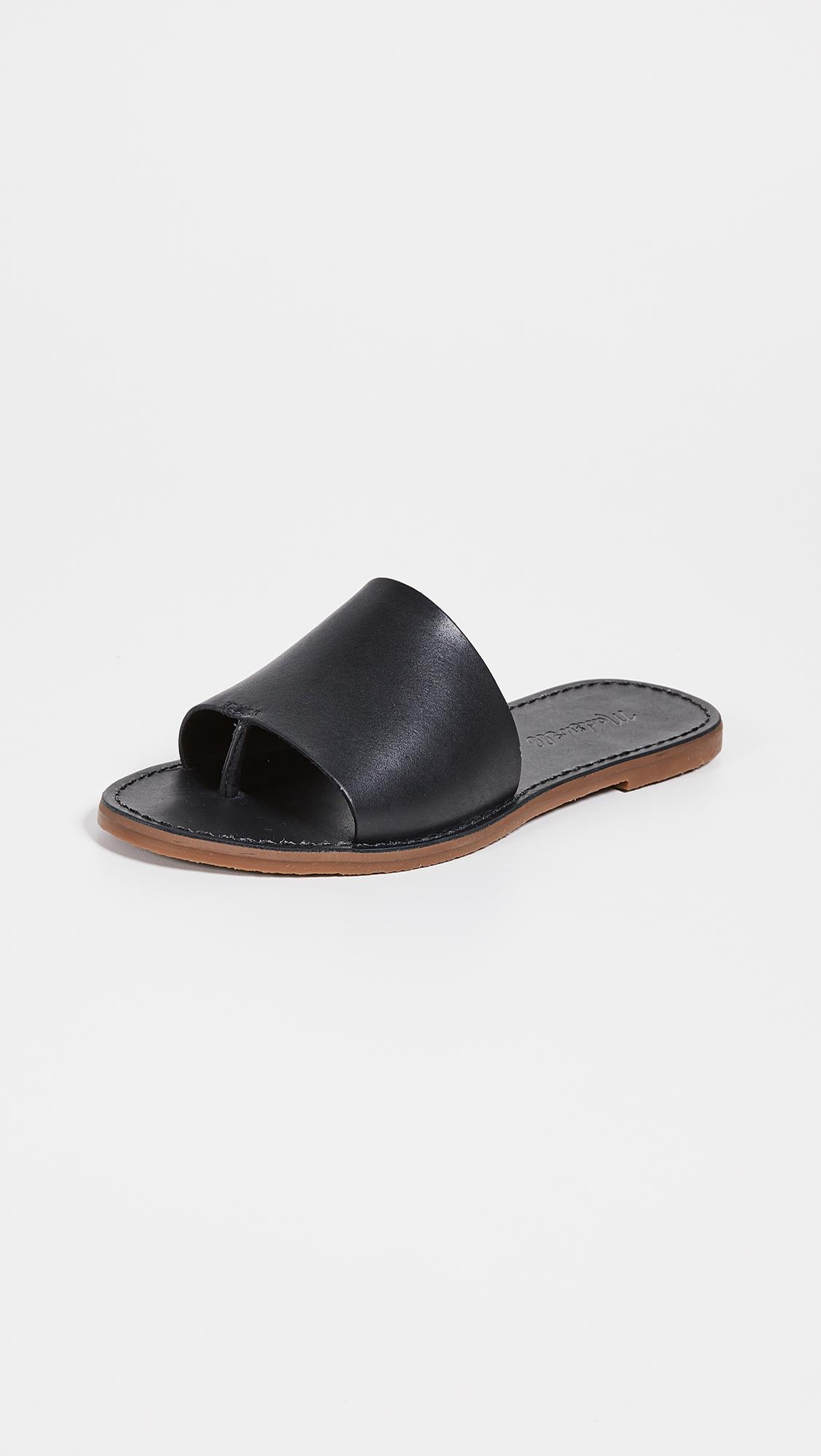 Madewell The Boardwalk Post Slide Sandals in Black | Lyst Canada