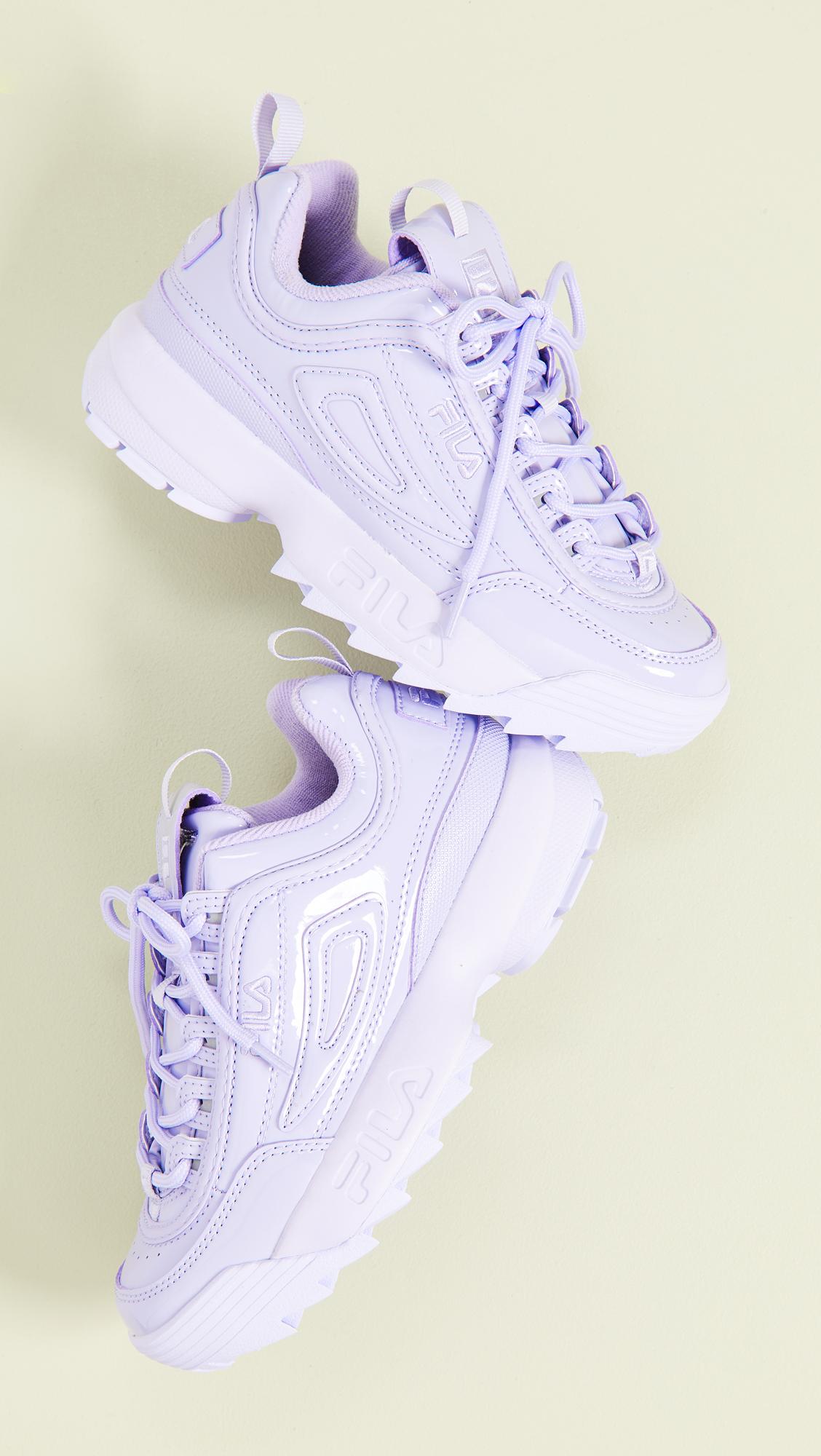 Fila Womens Disruptor Ii Premium Patent Chunky Sneaker In Lilac in Purple |  Lyst