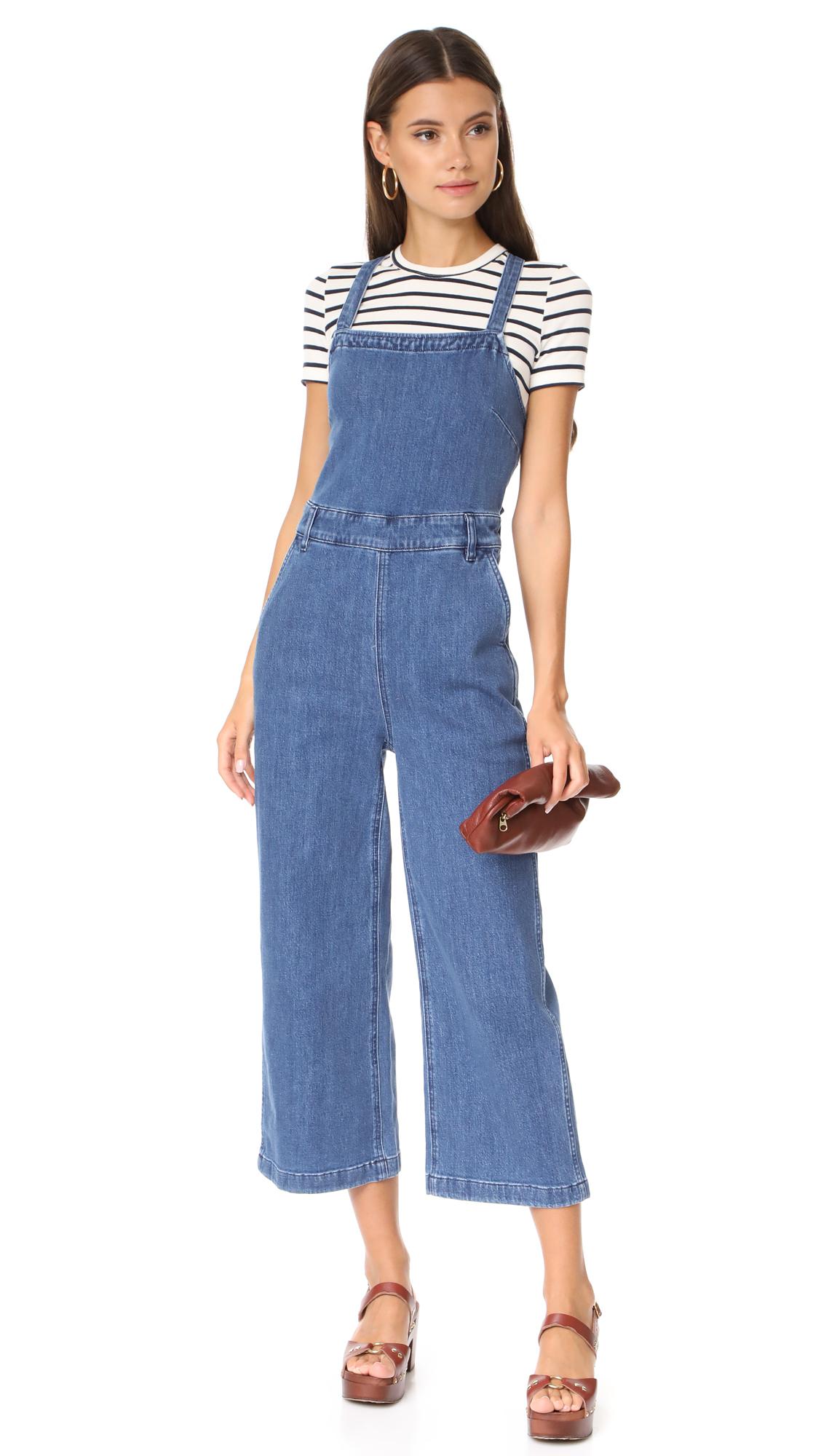 Madewell Denim Lace Up Back Jumpsuit in Blue Lyst