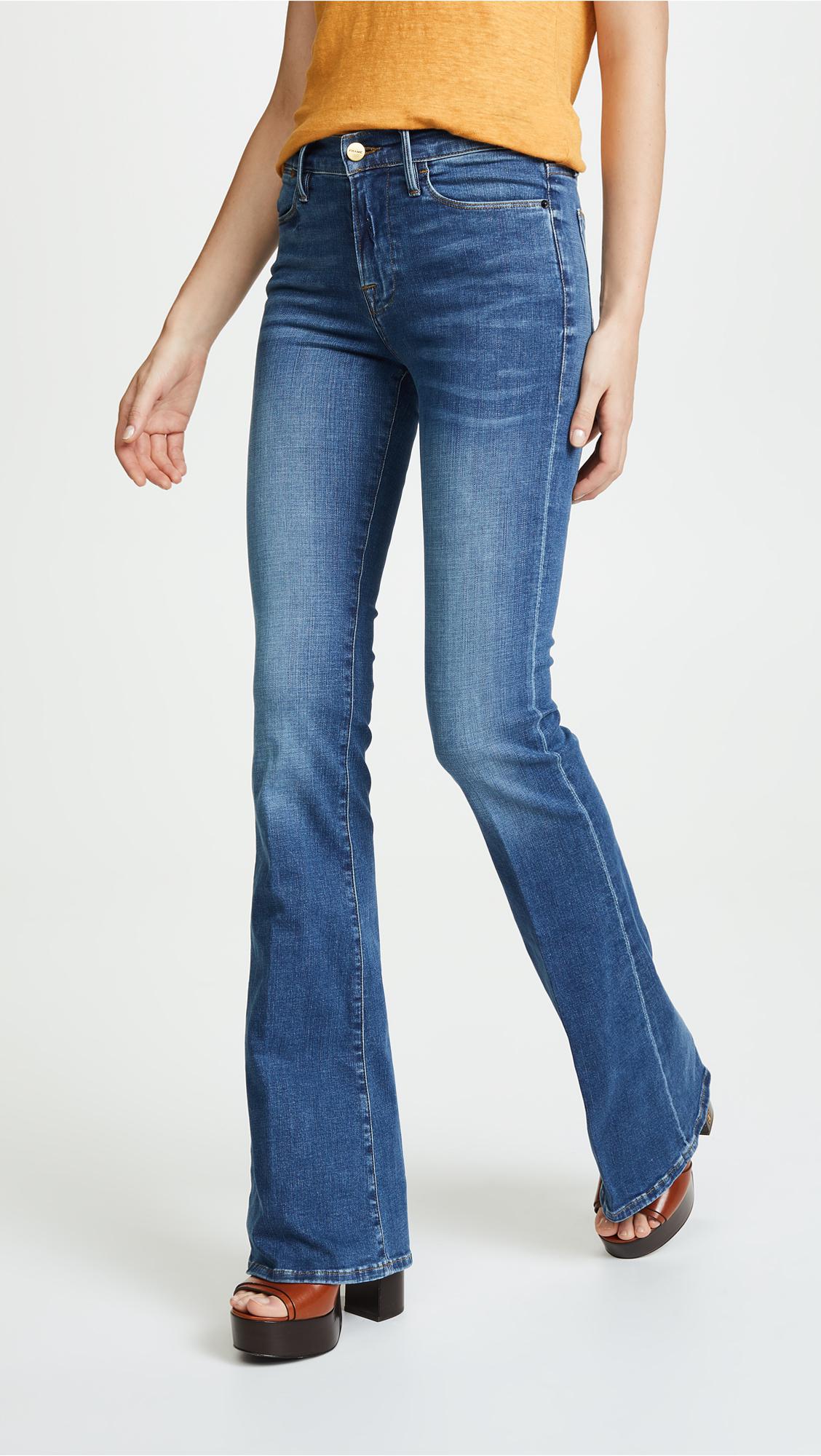 FRAME Denim Le High Flare Jeans in Blue Lyst