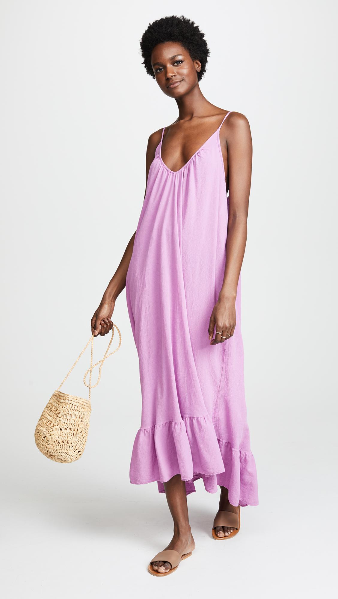 9seed paloma ruffle maxi dress