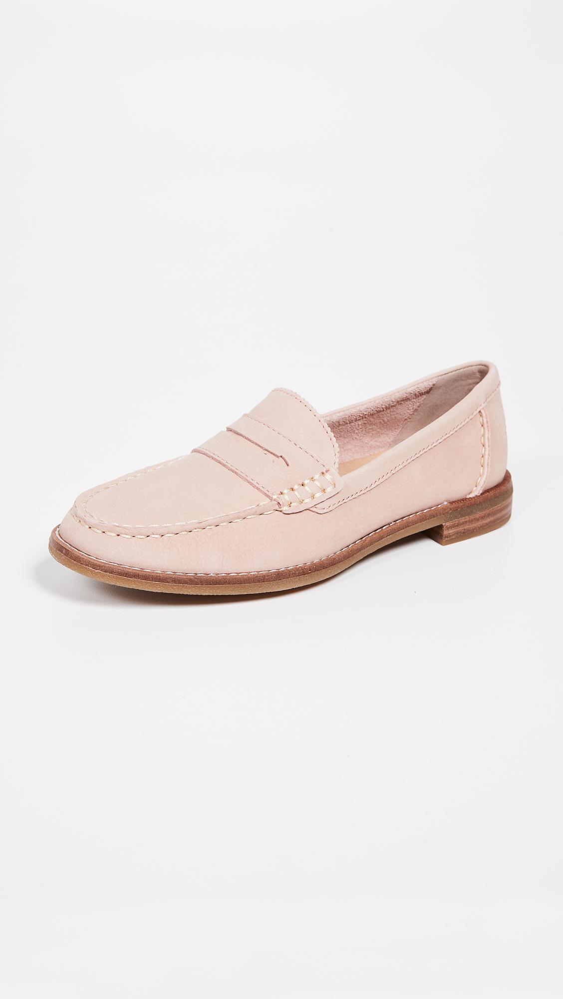 sperry pink loafers