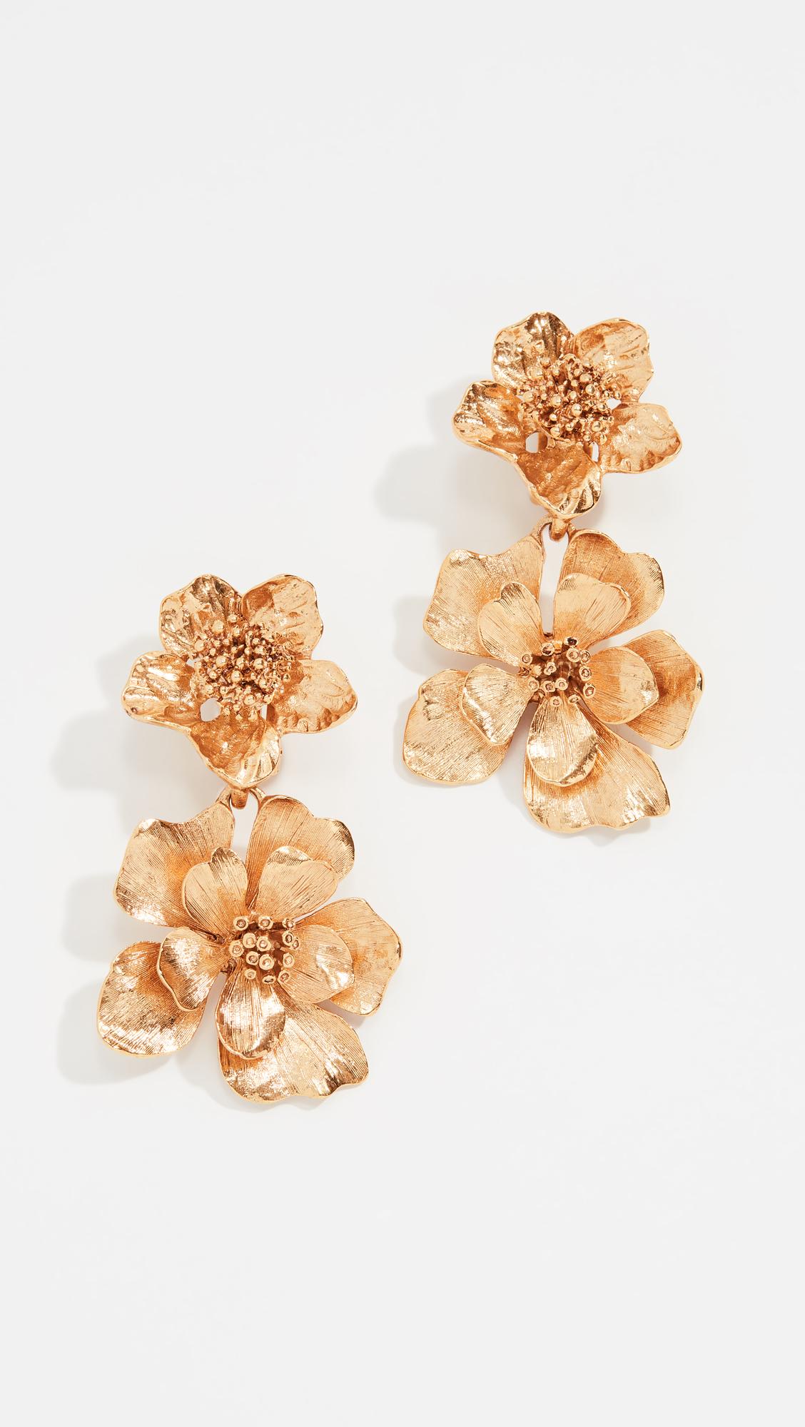 Oscar de la top renta flower earrings