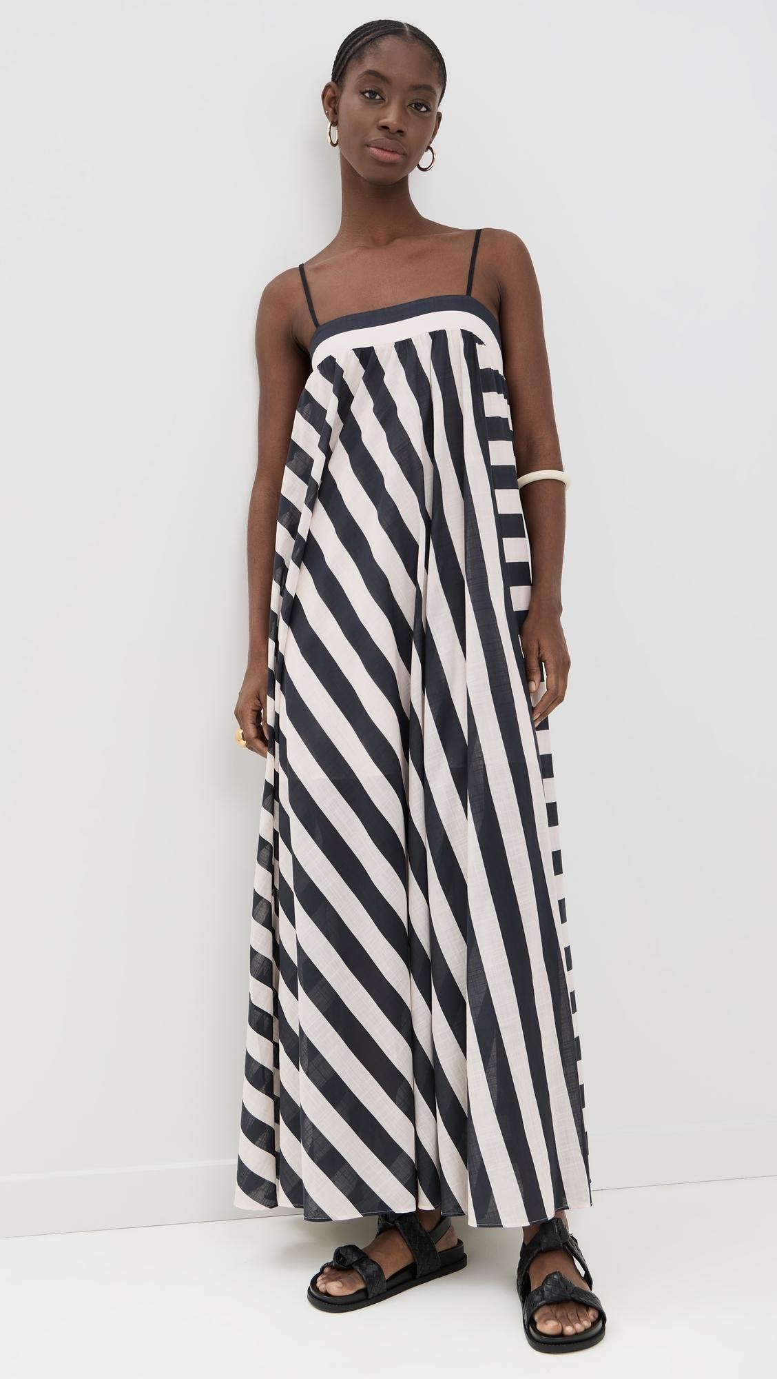 Zimmermann Maxine Stripe Maxi Dress in White | Lyst