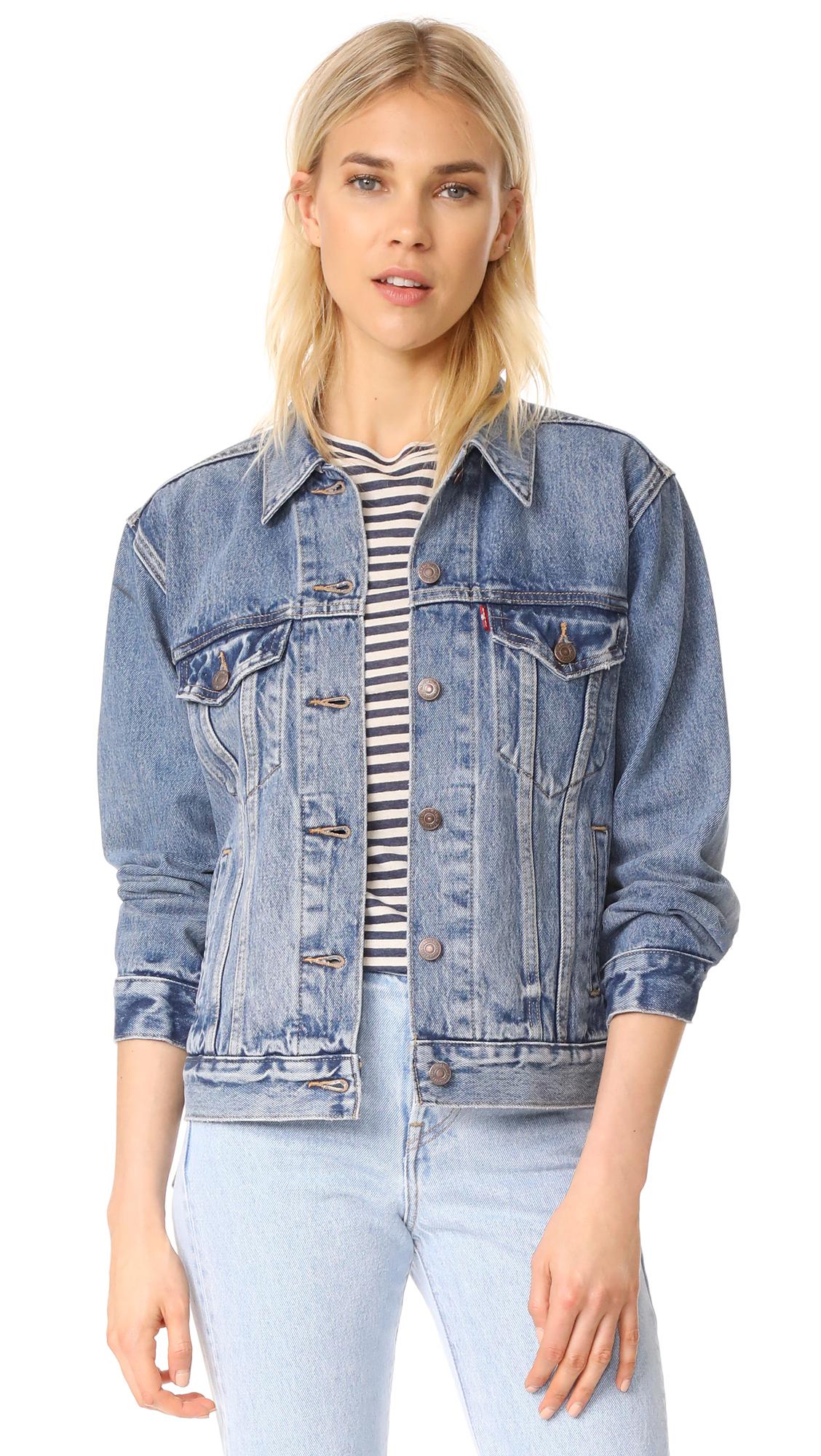 Levi's Denim Ex Boyfriend Trucker Jacket in Blue Lyst