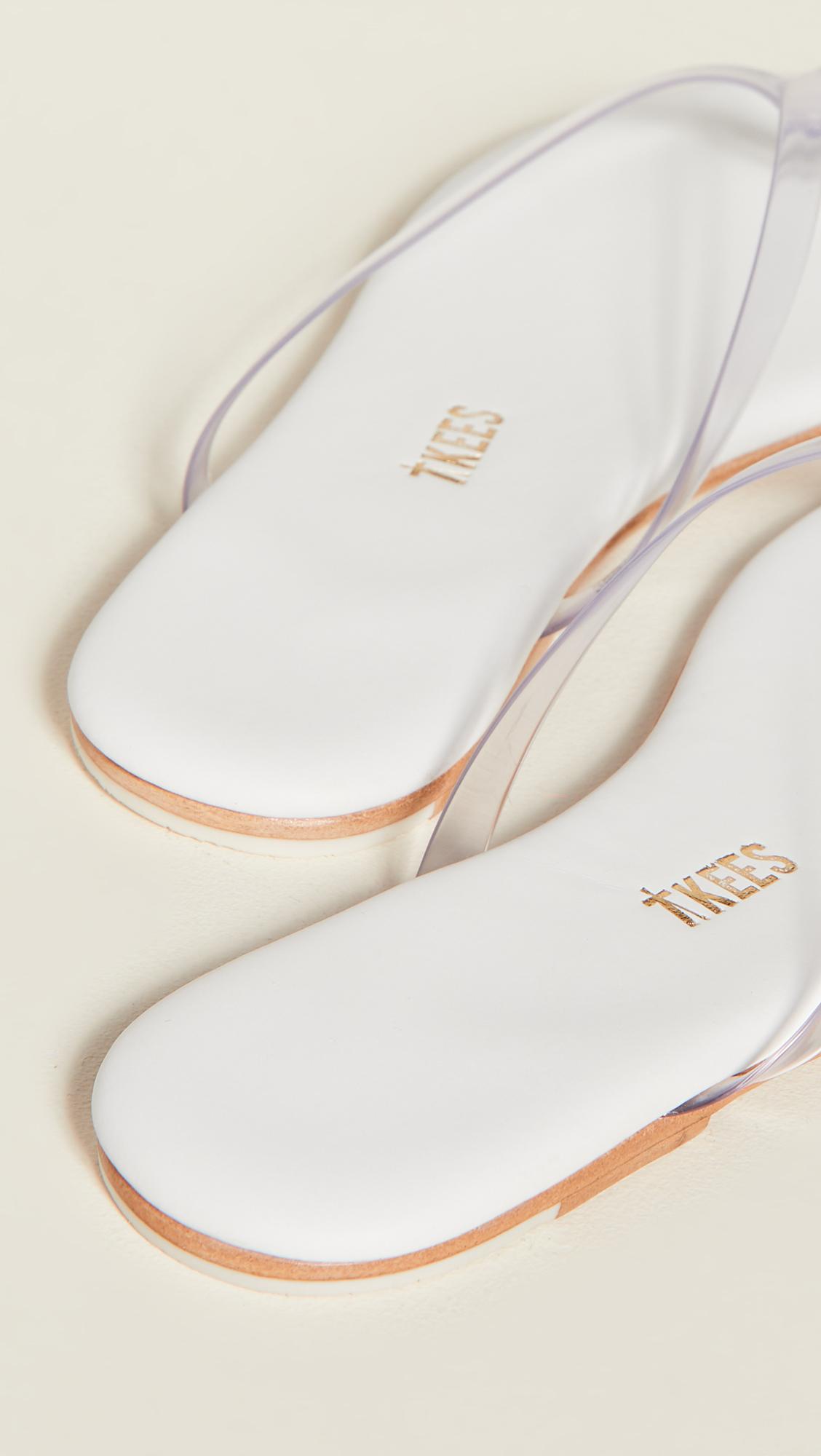 TKEES Leather Lily Clear Flip Flops in White - Lyst