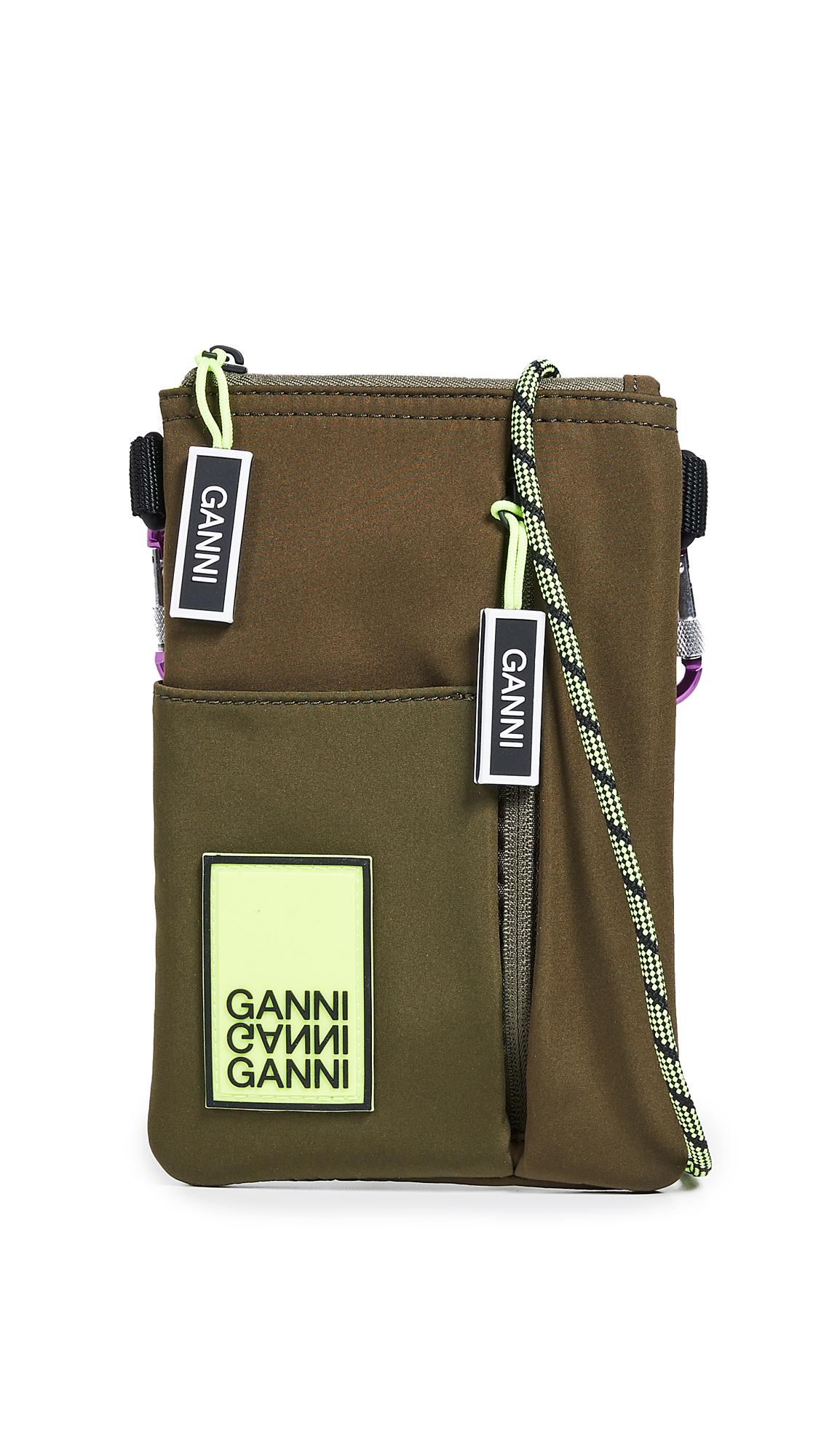 Ganni Crossbody Saddle Bag in Green | Lyst