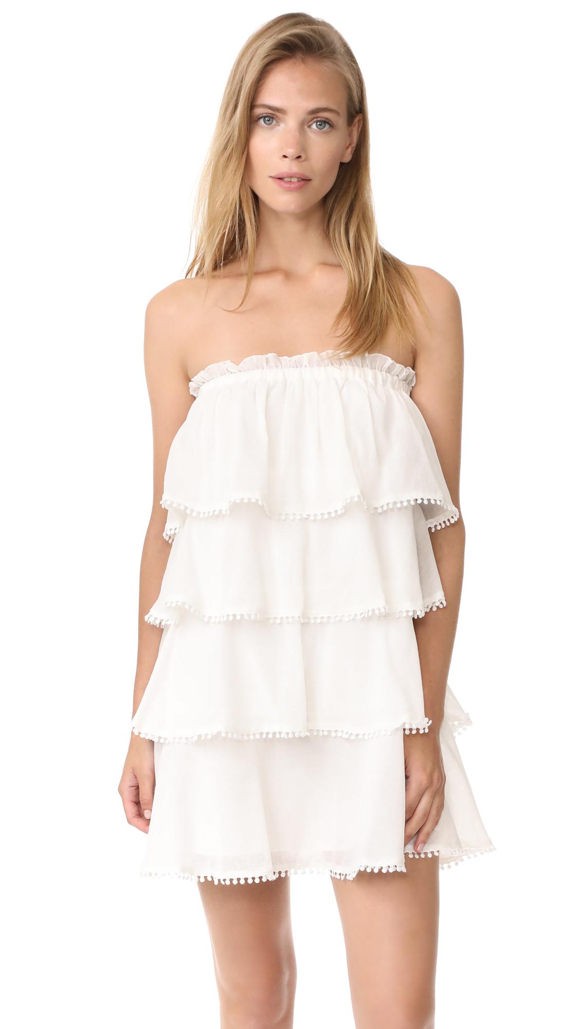white ruffle tiered dress