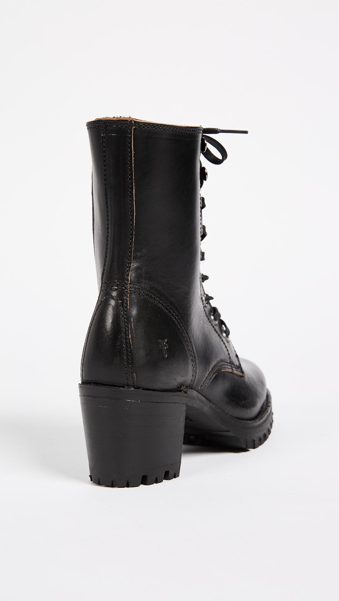 frye women's sabrina moto lace up combat boot