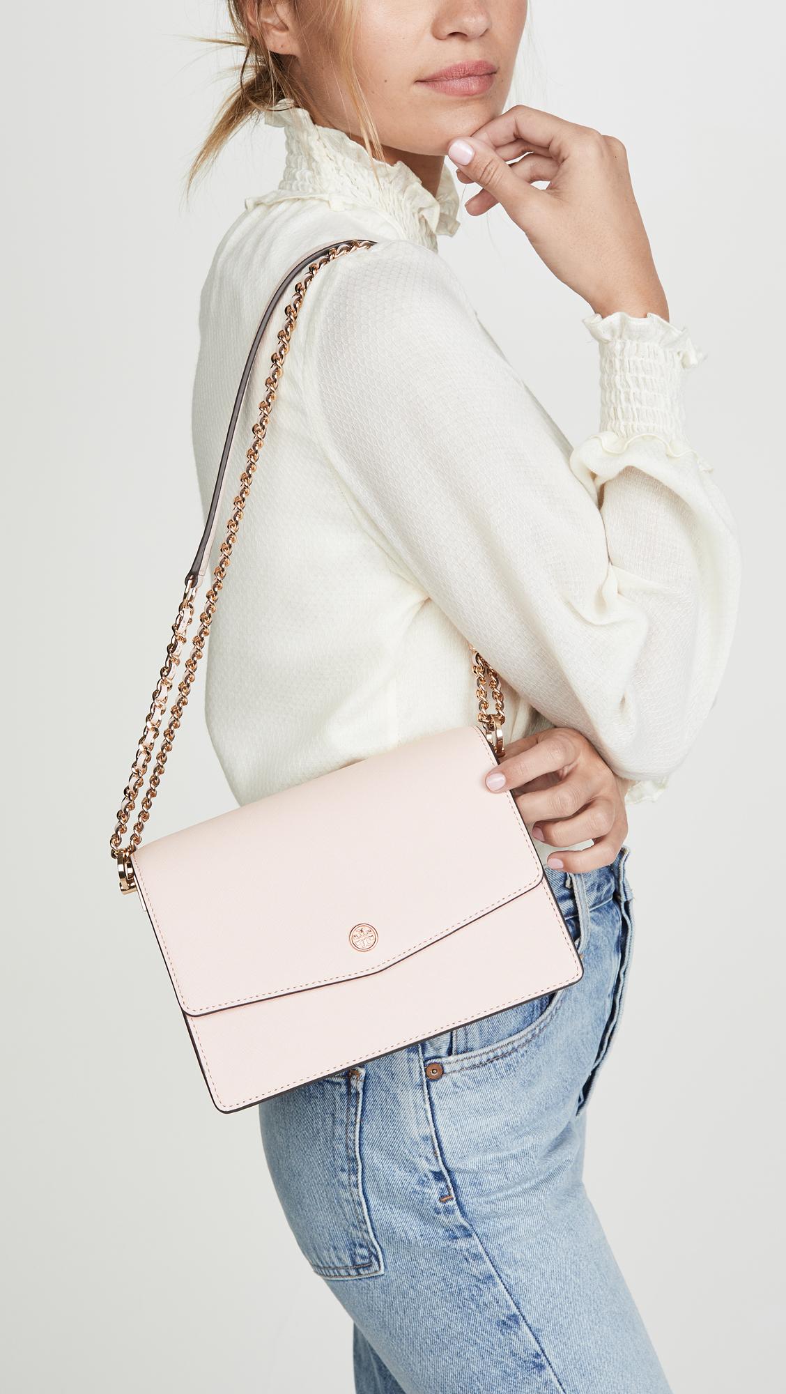 Tory Burch Robinson Convertible Shoulder Bag in Pink | Lyst