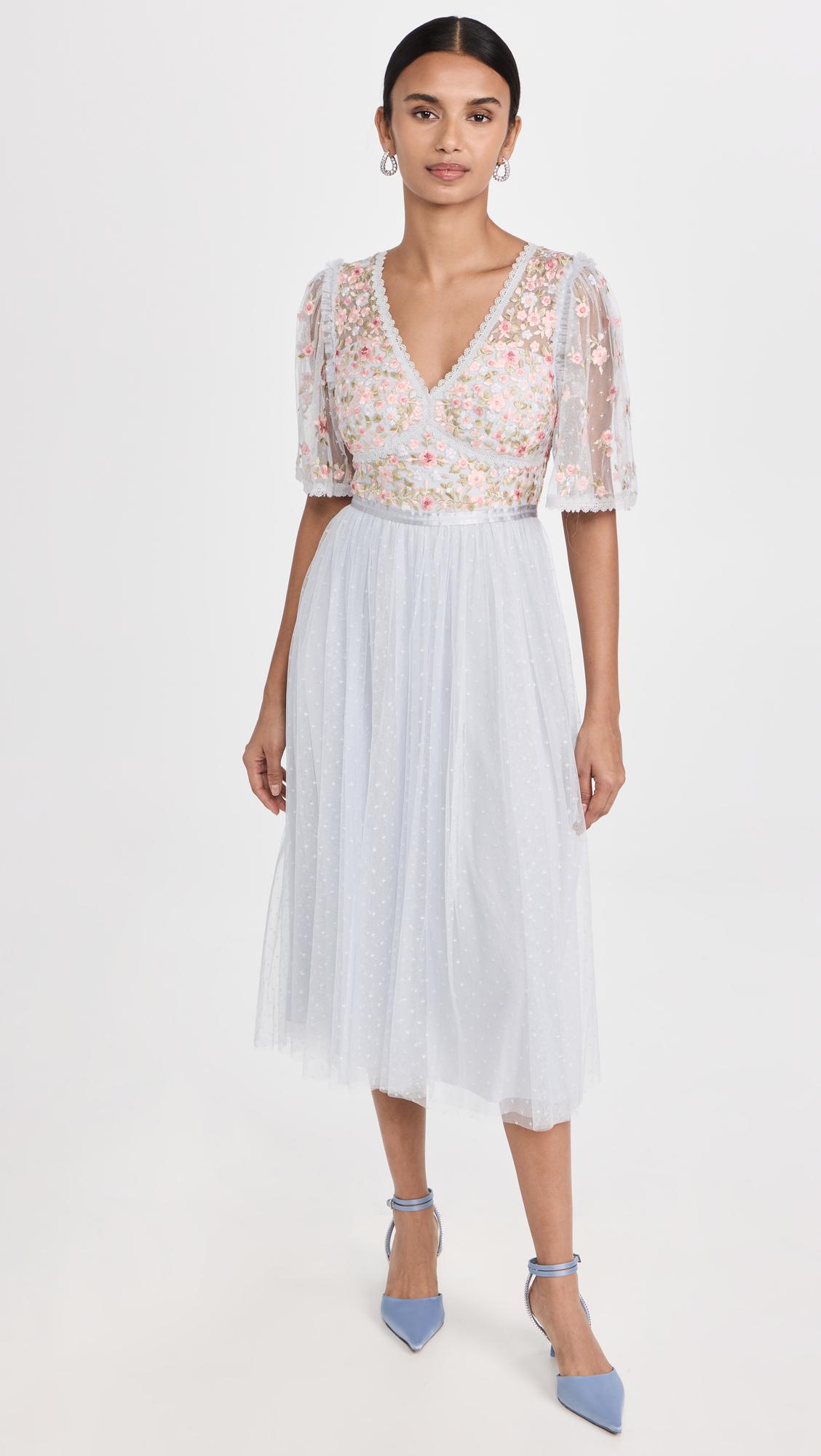 Needle & Thread Ribbon Bouquet Bodice Ankle Dress in White Lyst