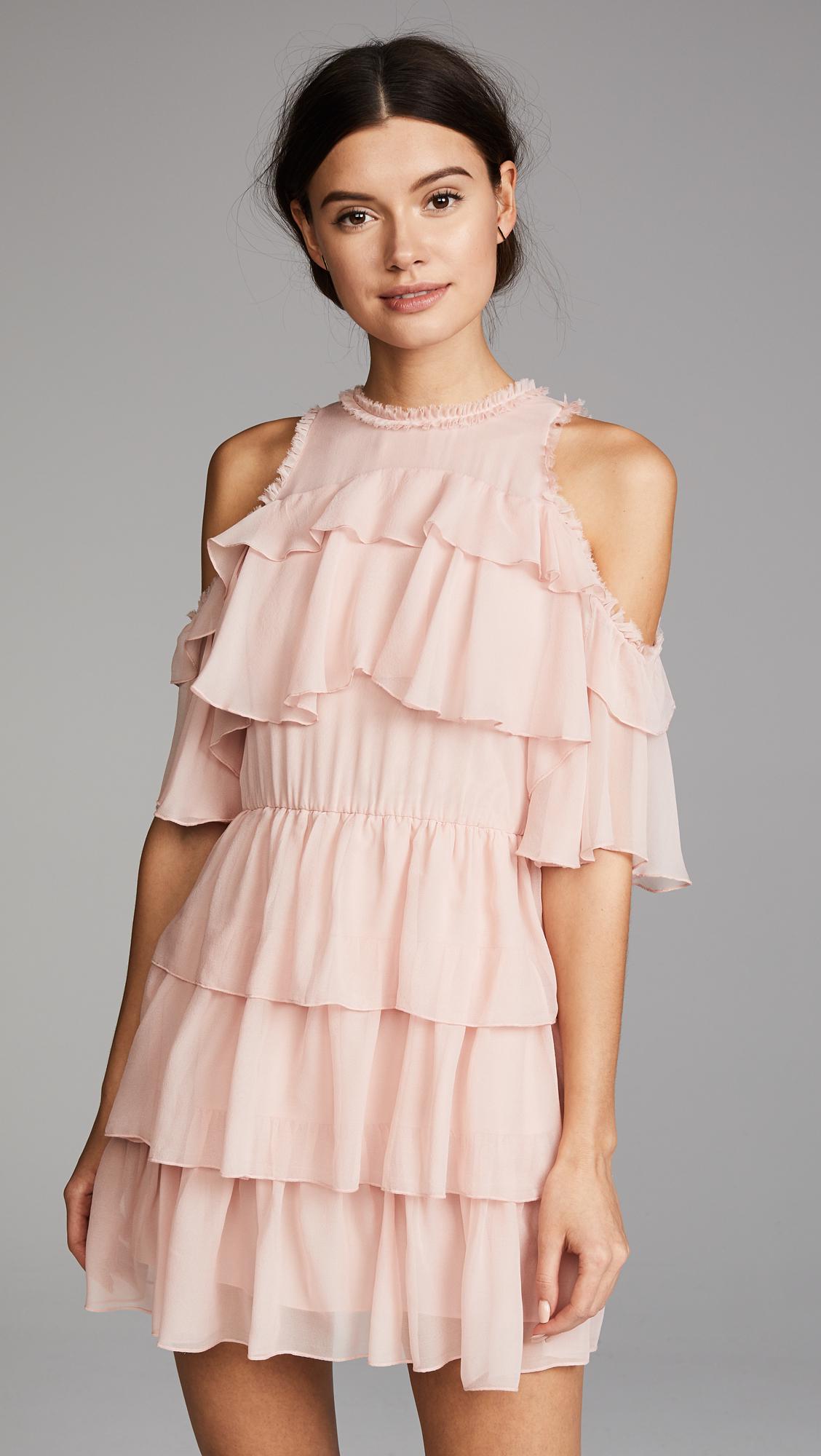 Lyst Alice + Olivia Nichola Ruffle Party Dress in Pink