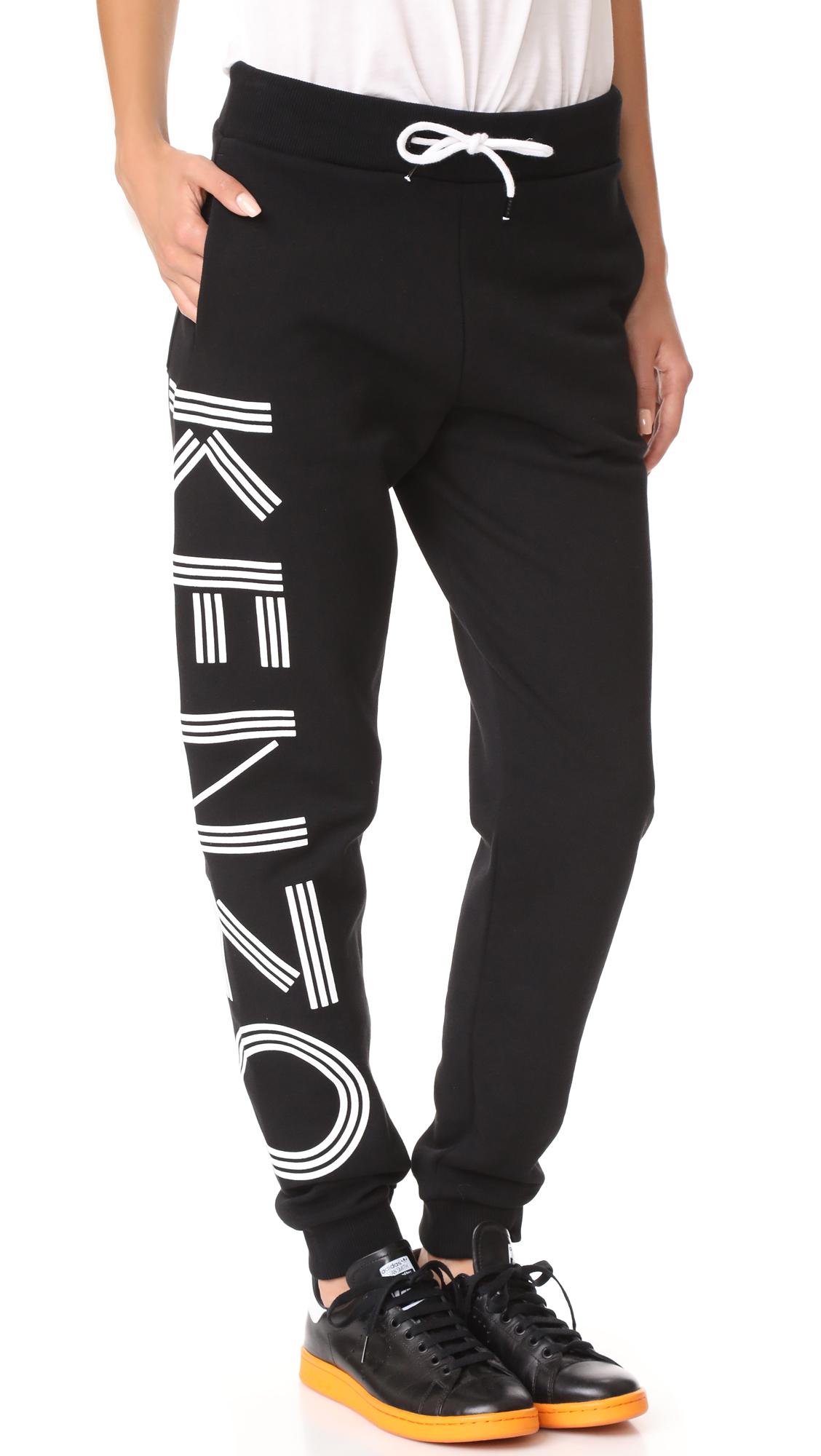 KENZO Cotton Logo Sweatpants in Black 