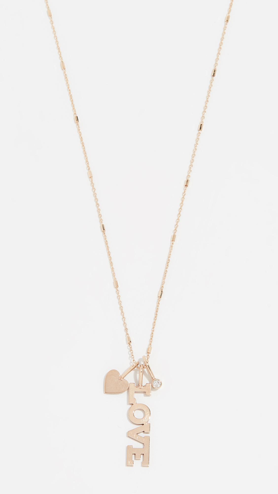 K/&C 14k Yellow Gold Small Block Initial C Charm on 14K Yellow Gold Rope Chain Necklace