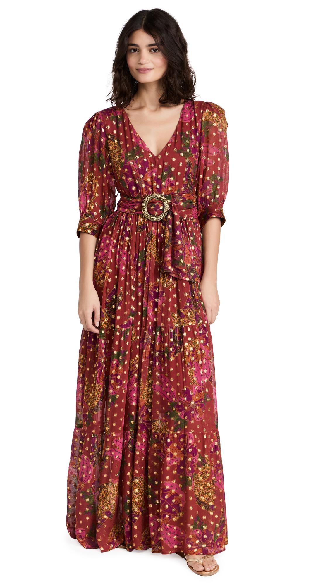 FARM Rio Banana Flowers Maxi Dress in Red | Lyst
