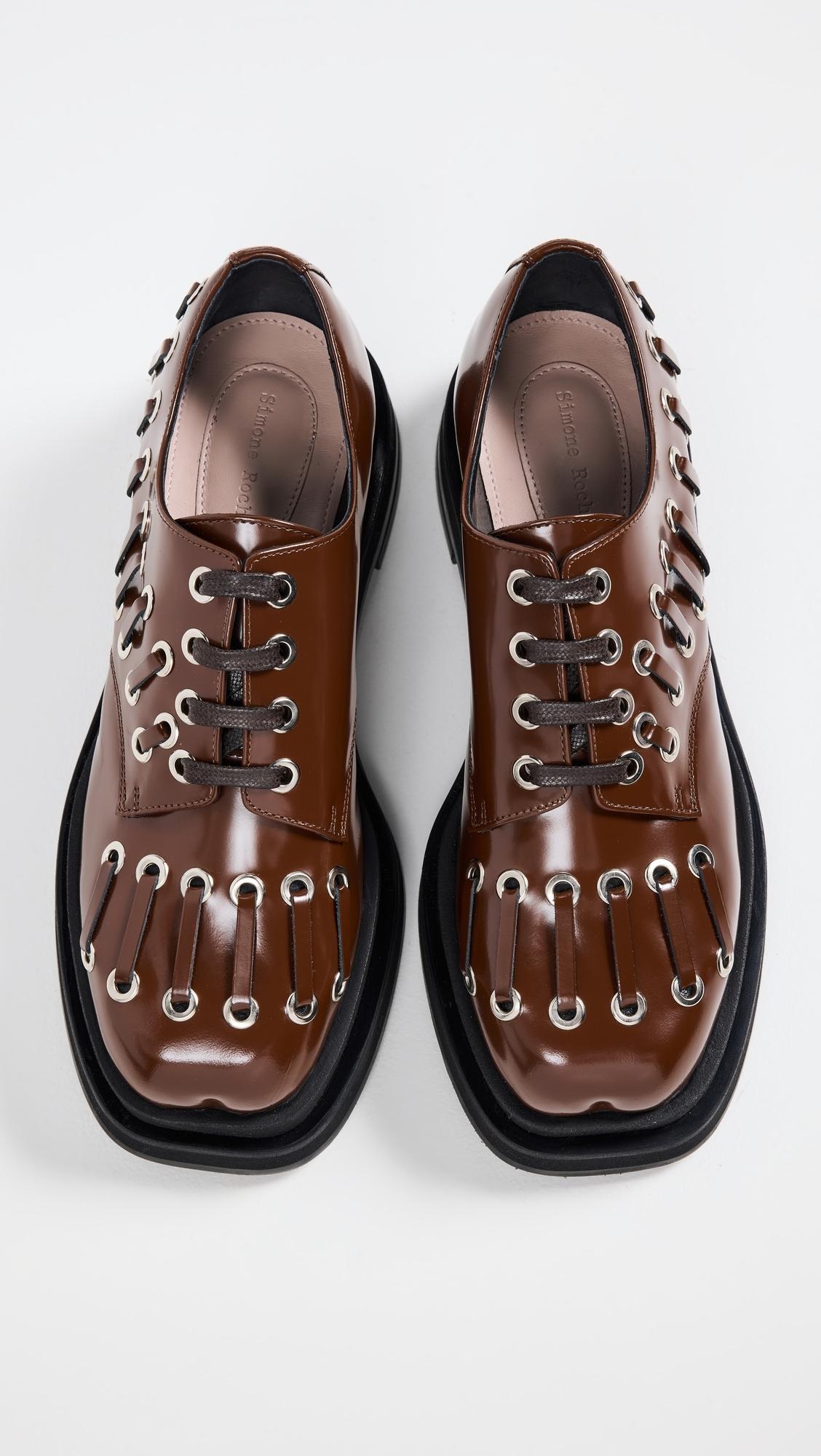 Simone Rocha Heart Toe Platform Grommet Brogues Shoes in