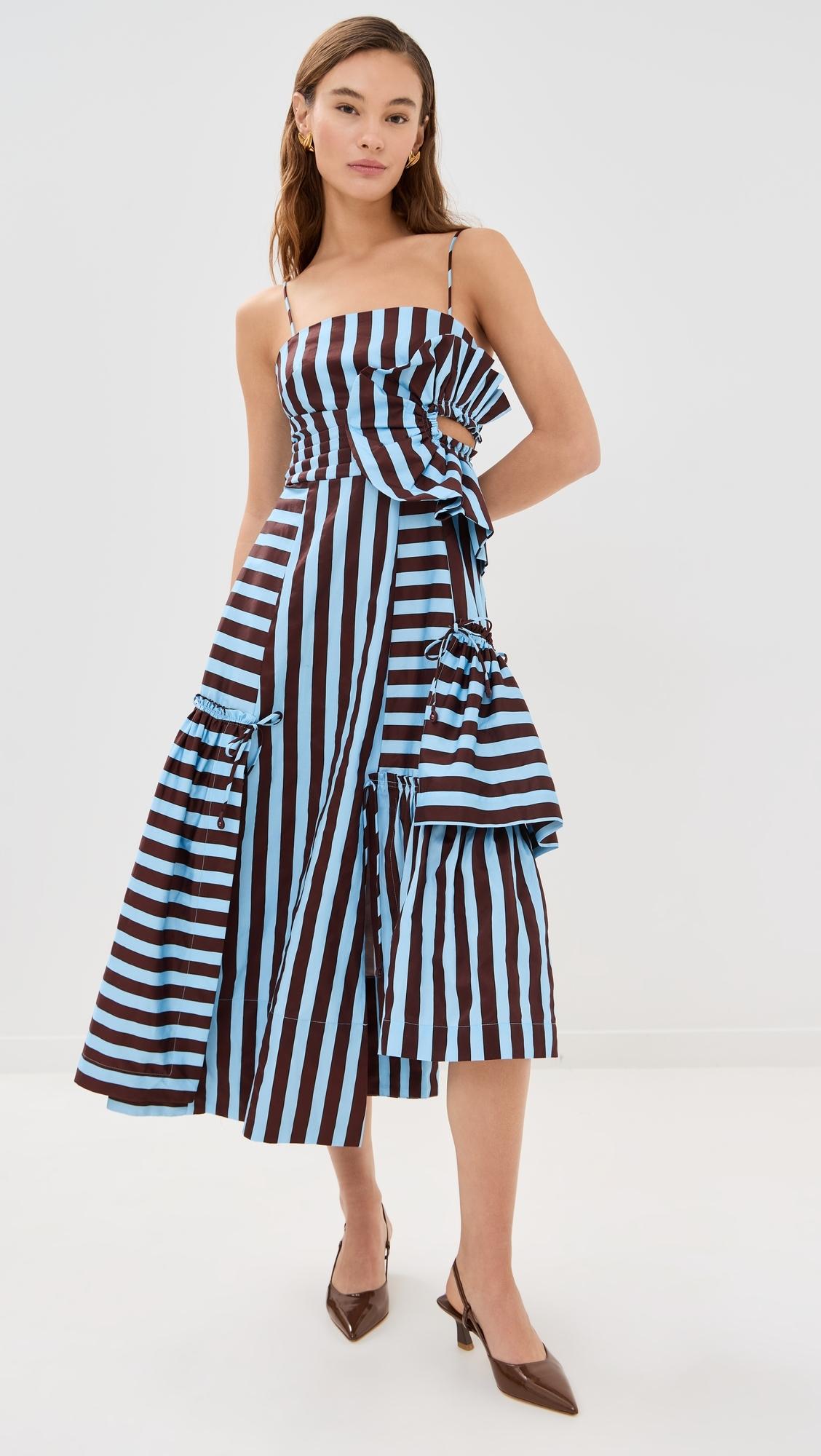 FARM Rio Tropical Flight Stripes Midi Dress in White | Lyst FARM Rio Tropical Flight Stripes Midi Dress in White | Lyst