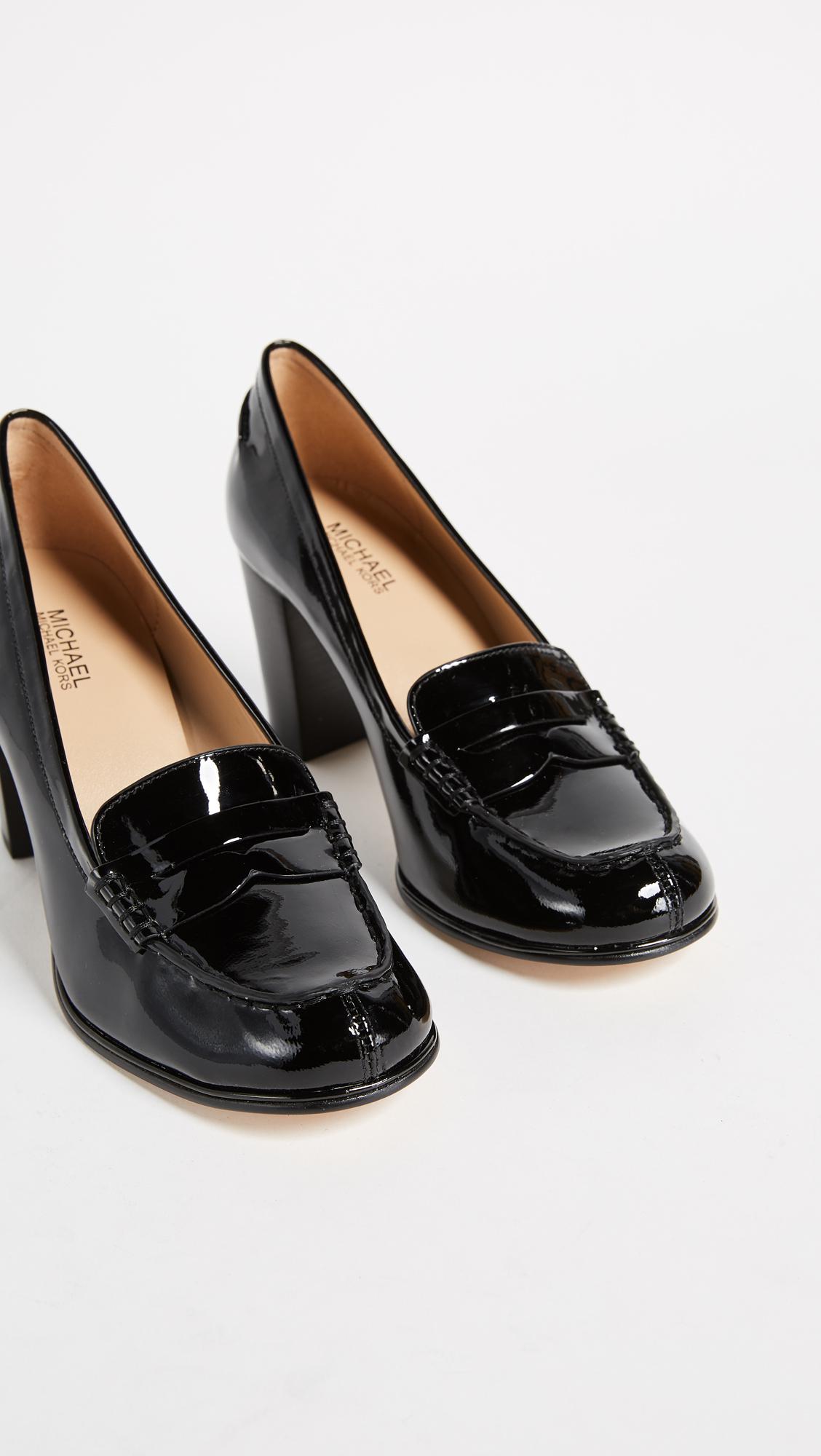 MICHAEL Michael Kors Bayville Heeled Loafers in Black | Lyst