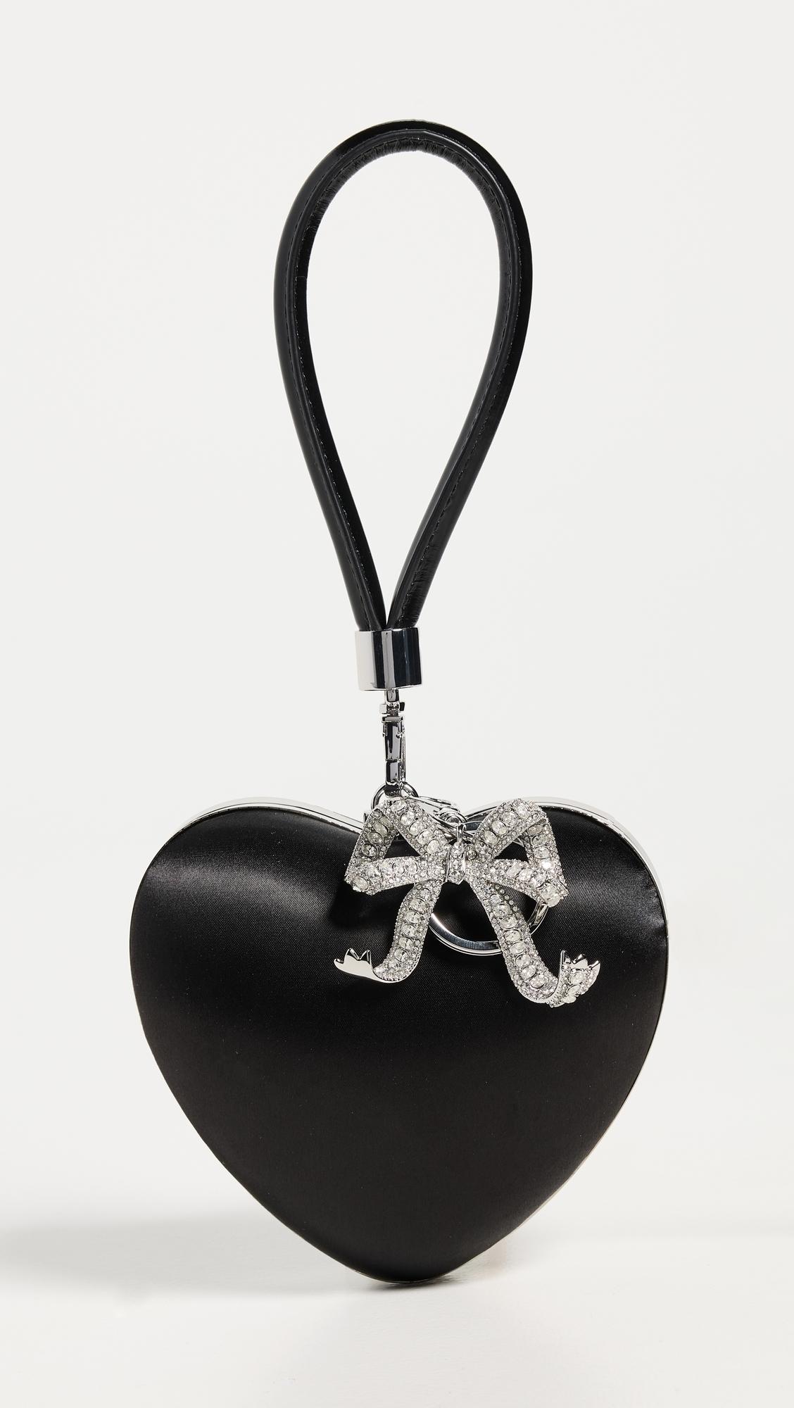 【SELF PORTRAIT】Satin Top Handle Heart Clutch colour collection: Satin Top Handle Heart Clutch – self